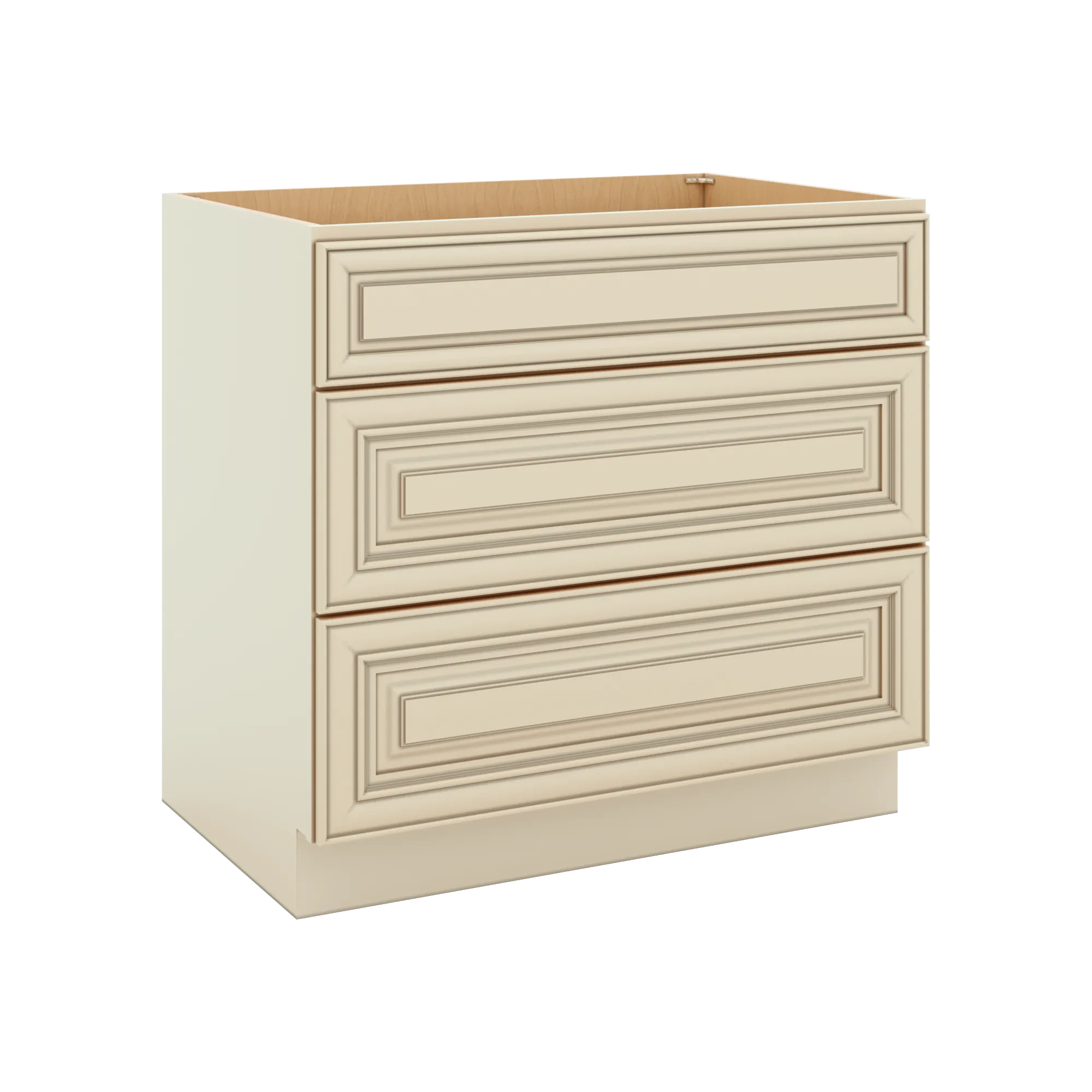J&K Creme Glazed A7 Base w/3 Drawers - 36" W