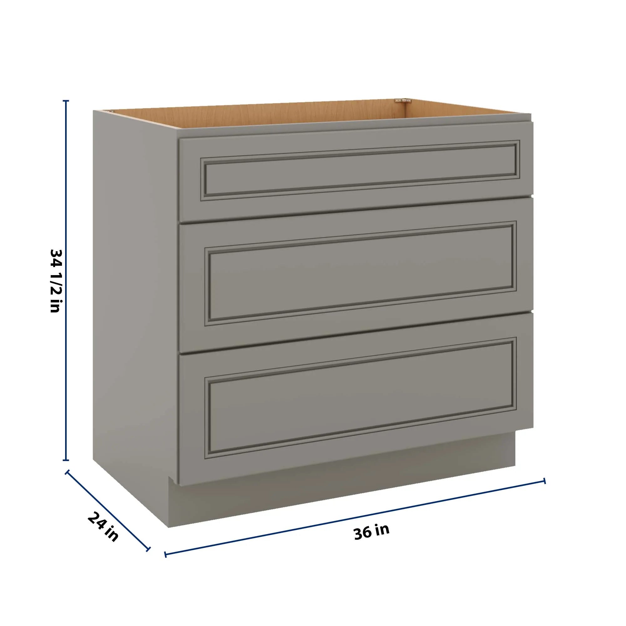 J&K Greige K3 Base w/3 Drawers - 36" W
