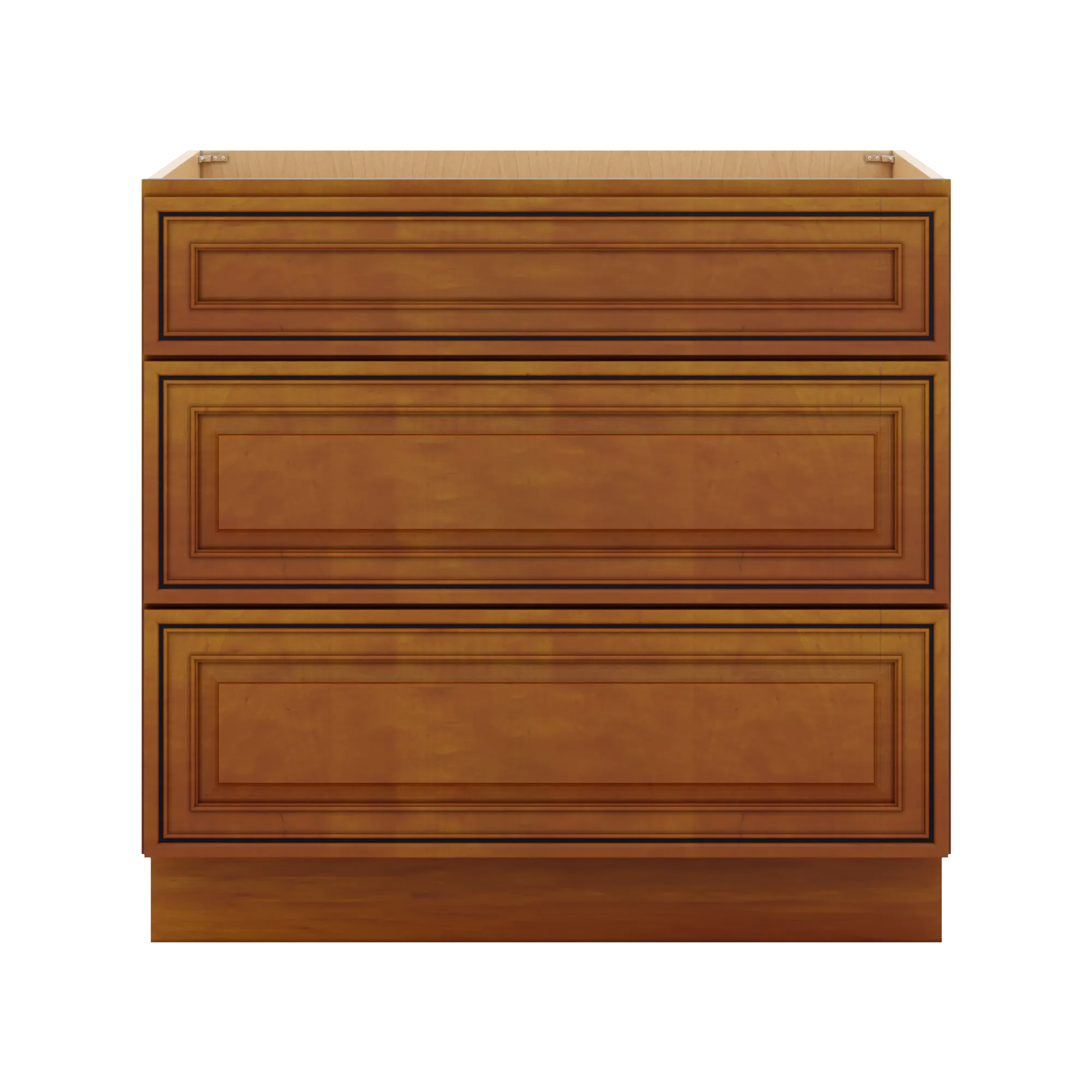 j k mocha glazed k10 base w 3 drawers 36 w