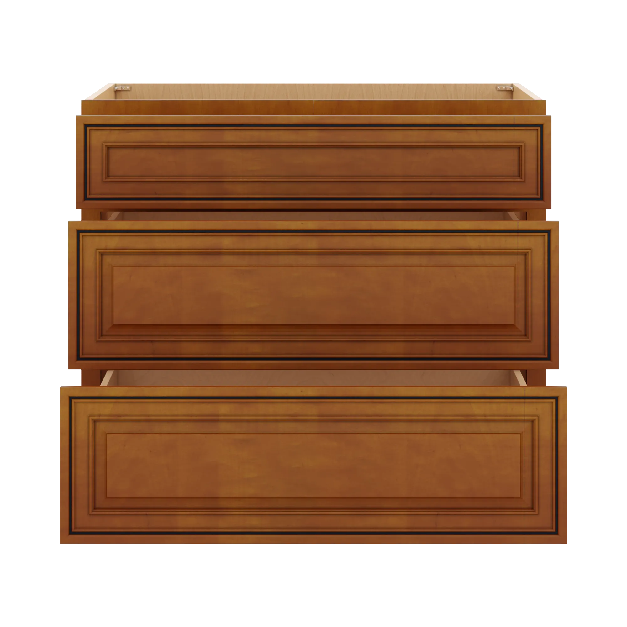 j k mocha glazed k10 base w 3 drawers 36 w