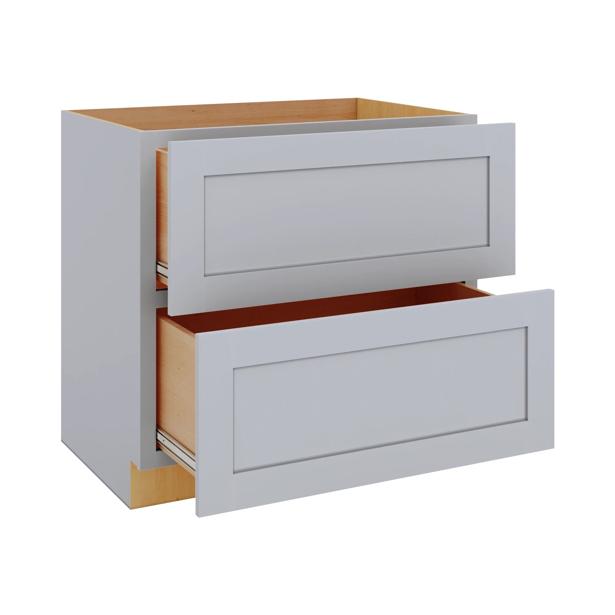 Modernform Cabinet Grey Shaker 36" W X 34 1/2" H X 24" D 2 Drawer Base Cabinet