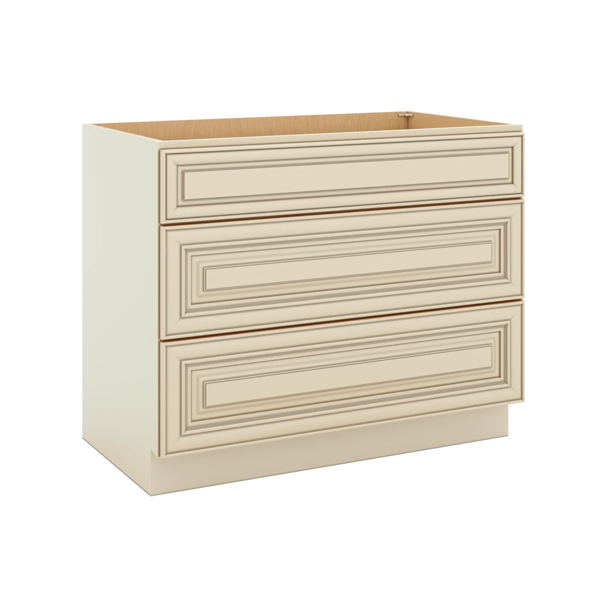 J&K Creme Glazed A7 Base w/3 Drawers - 42" W