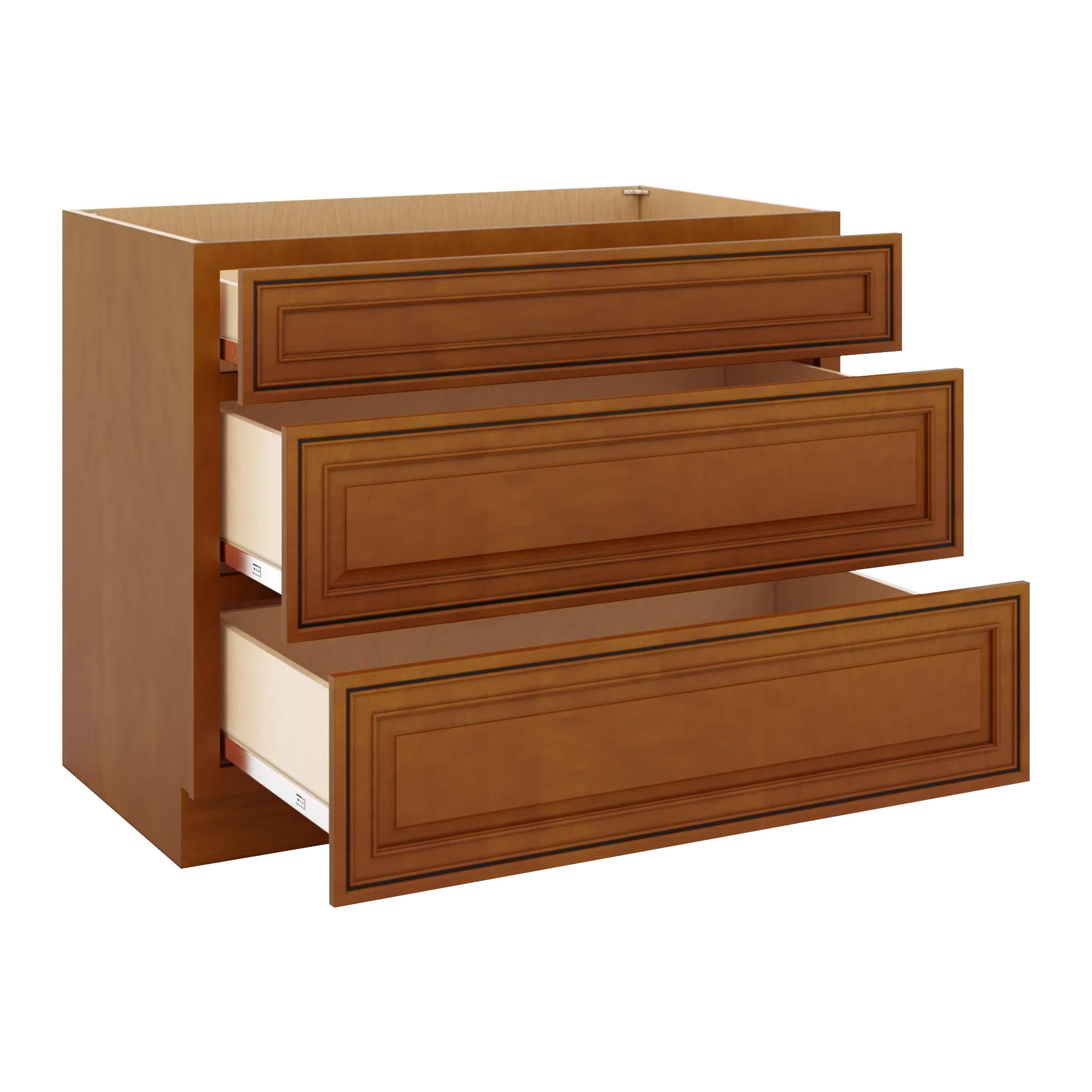 j k mocha glazed k10 base w 3 drawers 42 w