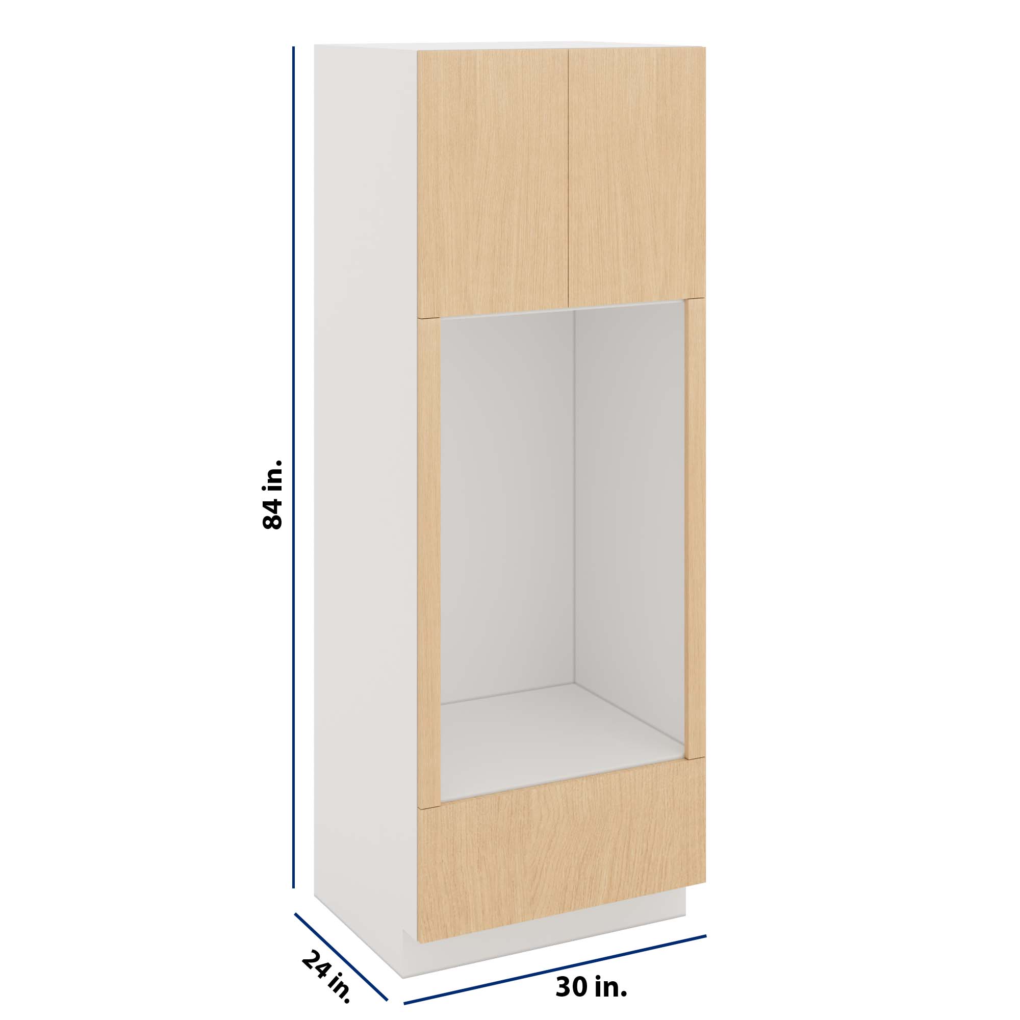 Modernform Cabinet Natural Oak 30" W X 84" H X 24" D Tall Double Oven Cabinet