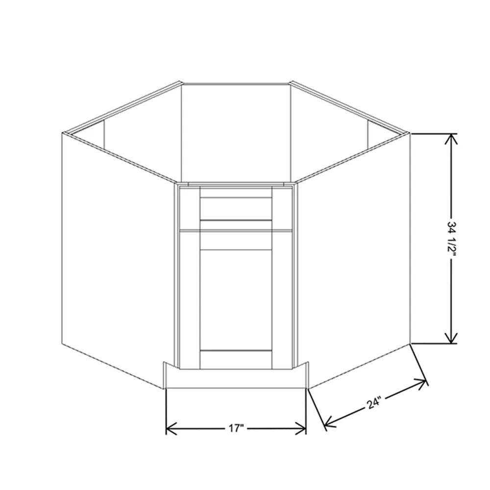 Fabuwood Value Premium Hallmark Frost 36" W X 34 1/2" H X 24" D Diagonal Sink Base Cabinet