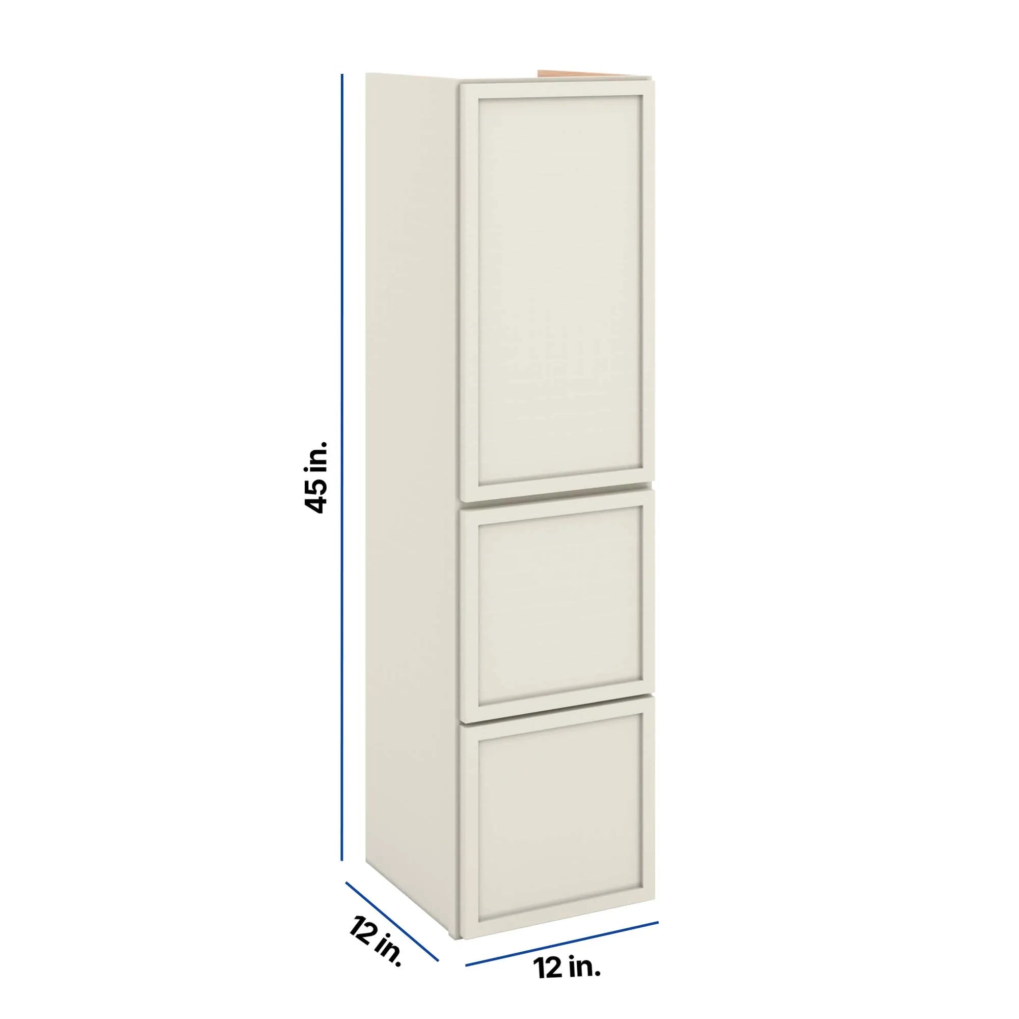 Modernform Cabinet Slim Dove White 12" W X 45" H X 12" D Vanity Countertop Linen Cabinet