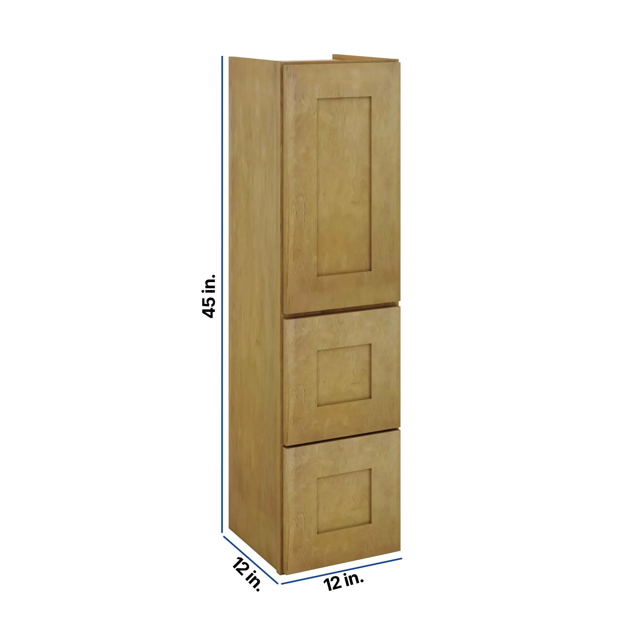 Modernform Cabinet Natural Shaker 12" W X 45" H X 12" D Vanity Countertop Linen Cabinet