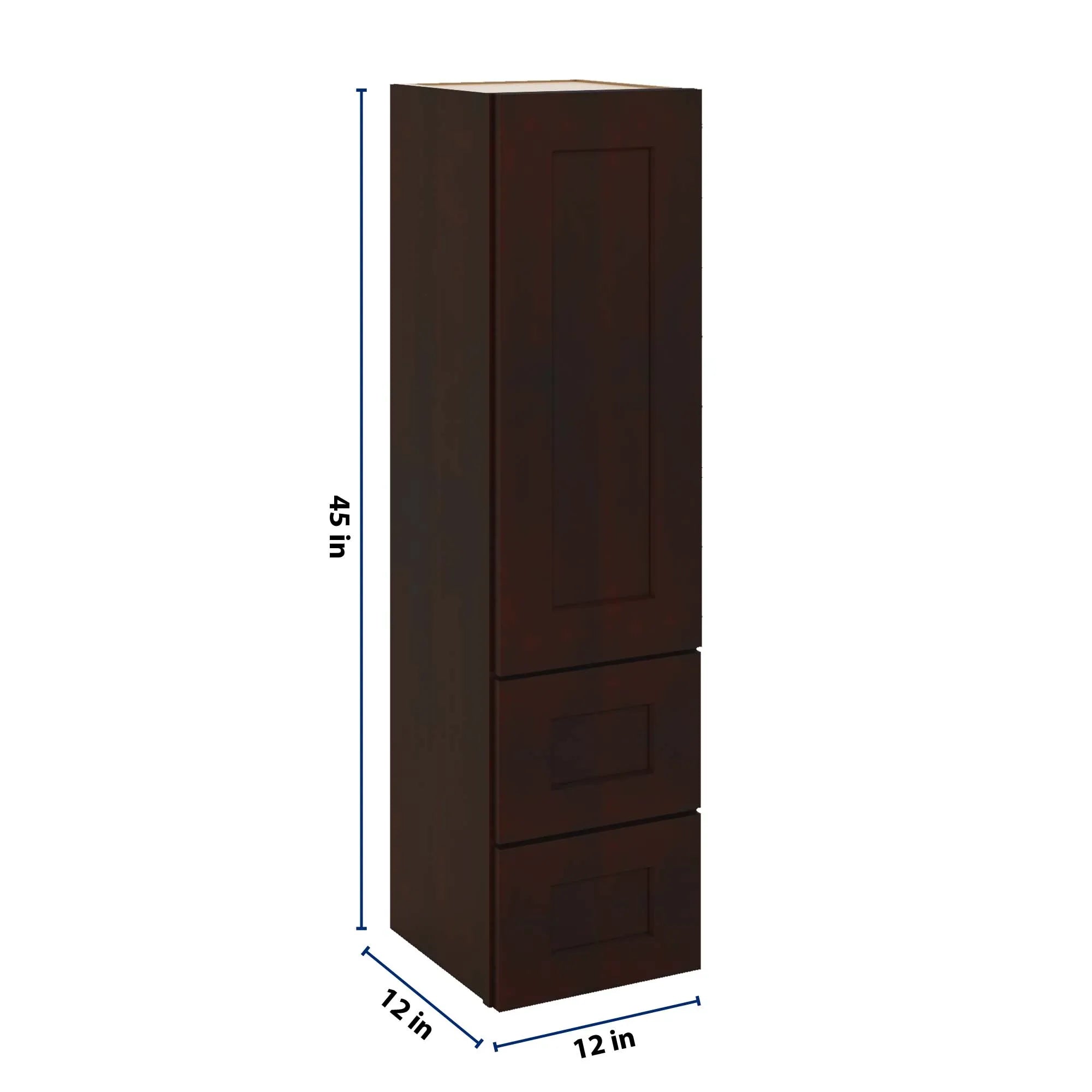 J&K Java Coffee S1 Vanity Counter Linen 12" W x 45" H x 12" D