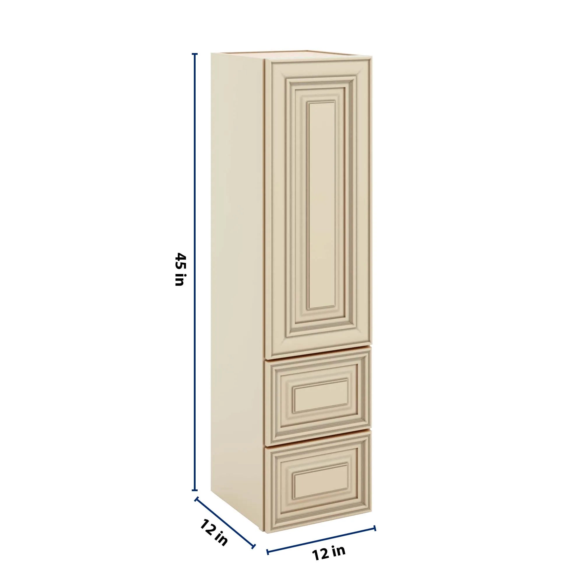 J&K Creme Glazed A7 Vanity Counter Linen 12" W x 45" H x 12" D