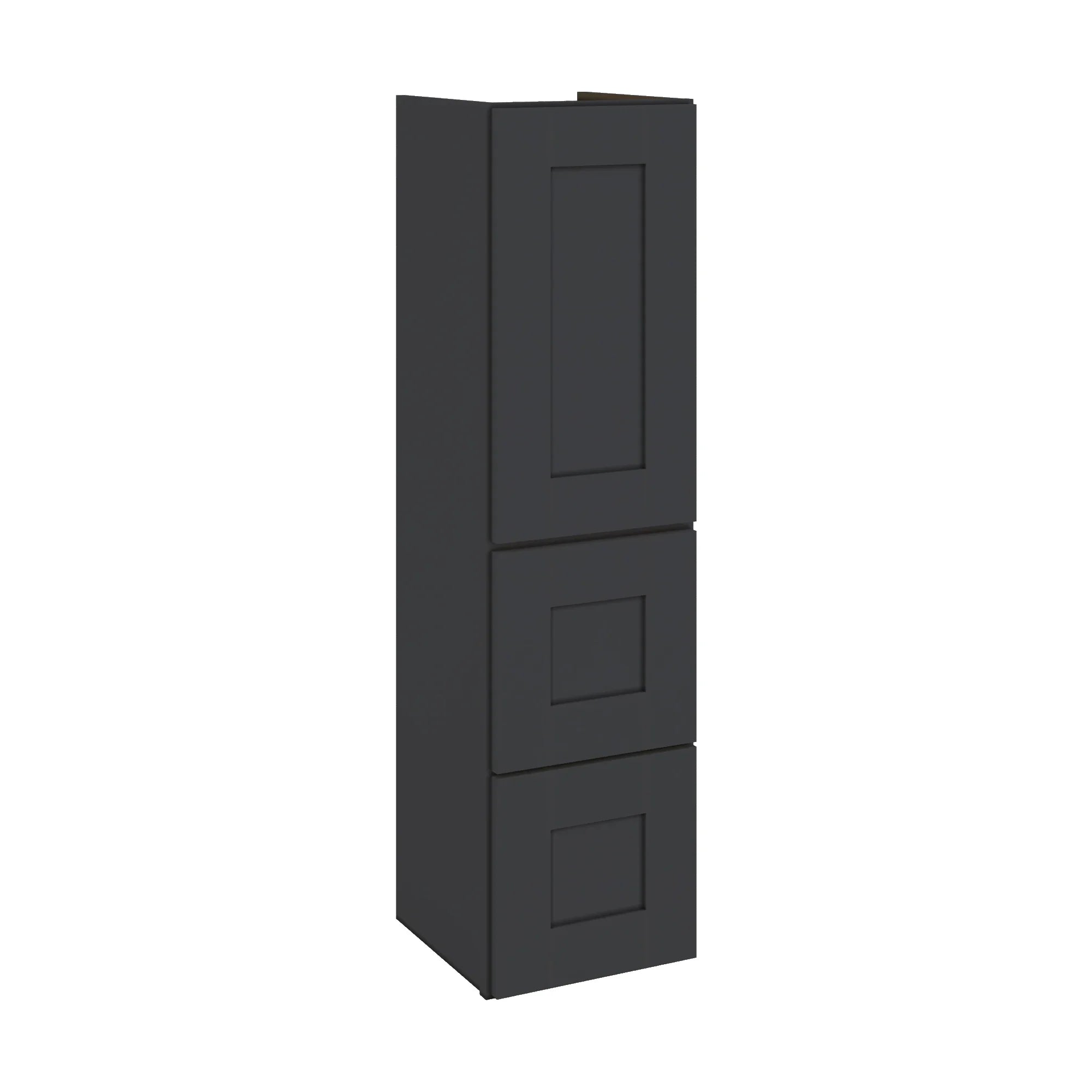 Modernform Cabinet Onyx Black Shaker 12" W X 45" H X 12" D Vanity Countertop Linen Cabinet
