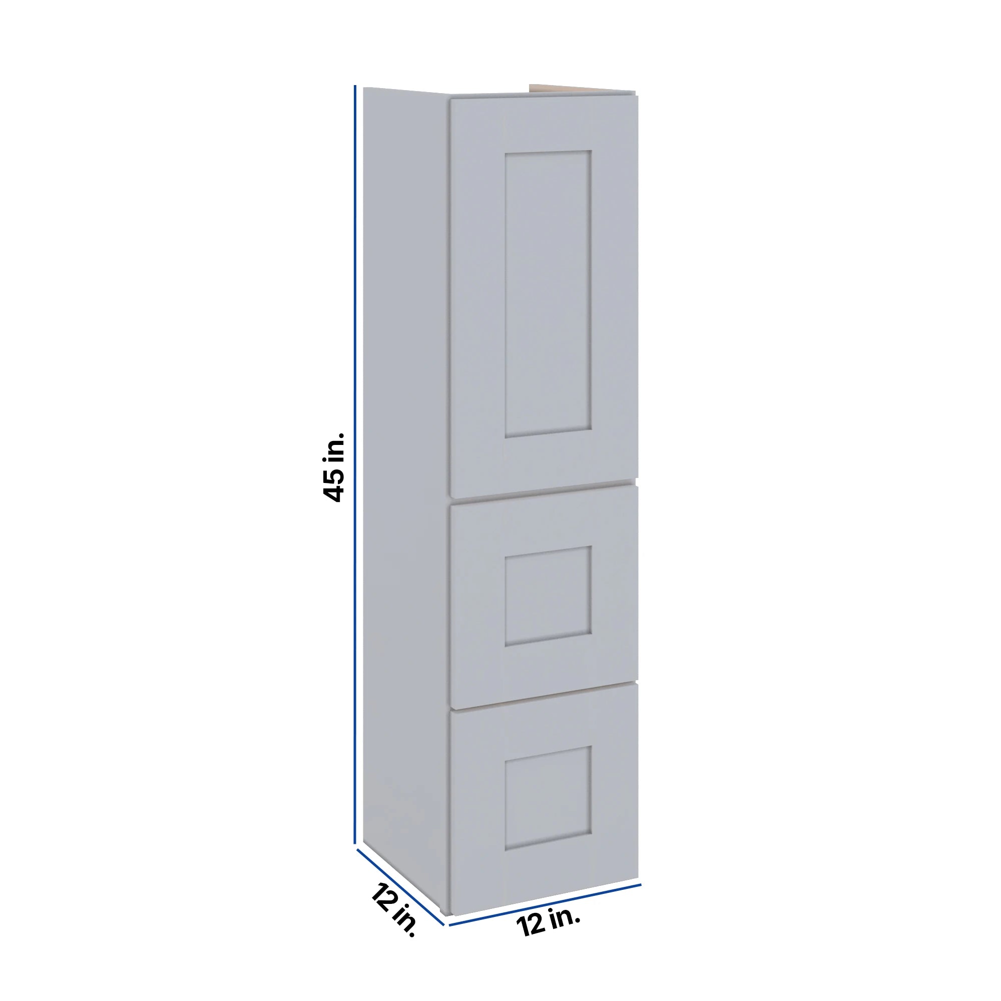 Modernform Cabinet Grey Shaker 12" W X 45" H X 12" D Vanity Countertop Linen Cabinet