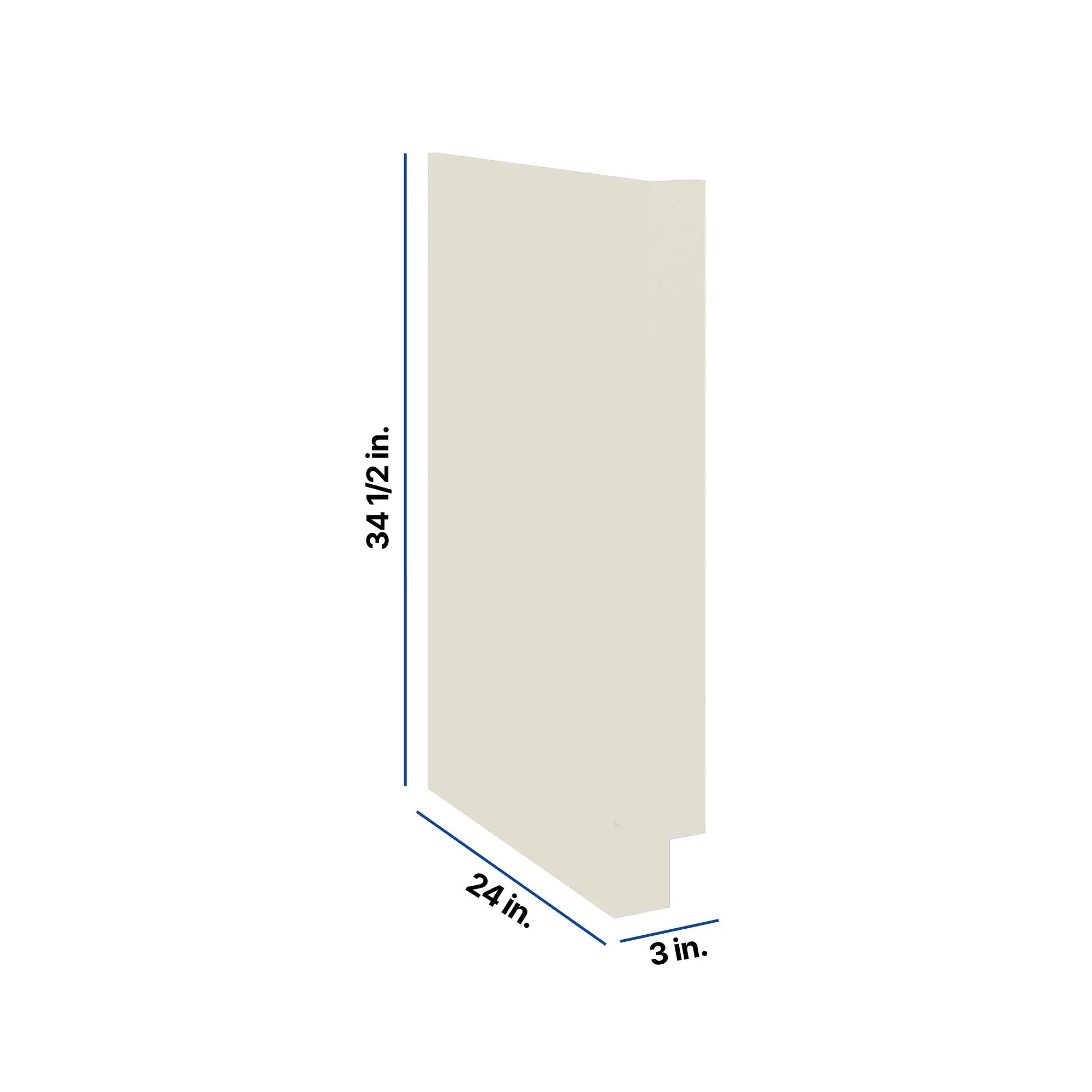 Modernform Cabinet Slim Dove White 3" W X 34 1/2" H X 24" D Base Dishwasher End Panel