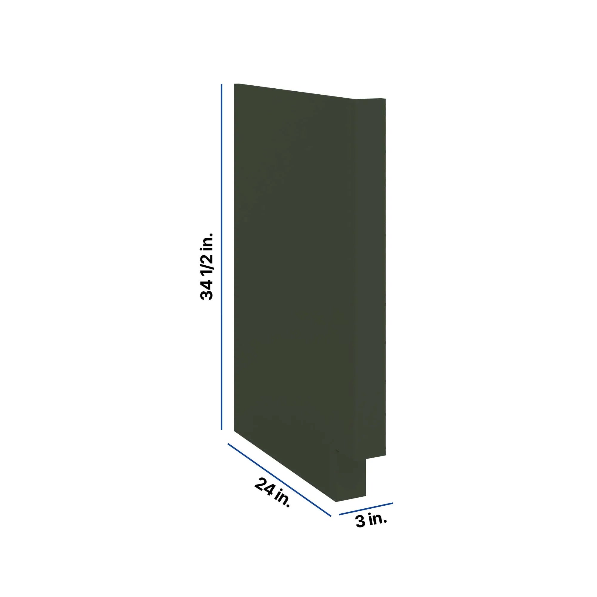 Modernform Cabinet Slim Sage Green 3" W X 34 1/2" H X 24" D Base Dishwasher End Panel