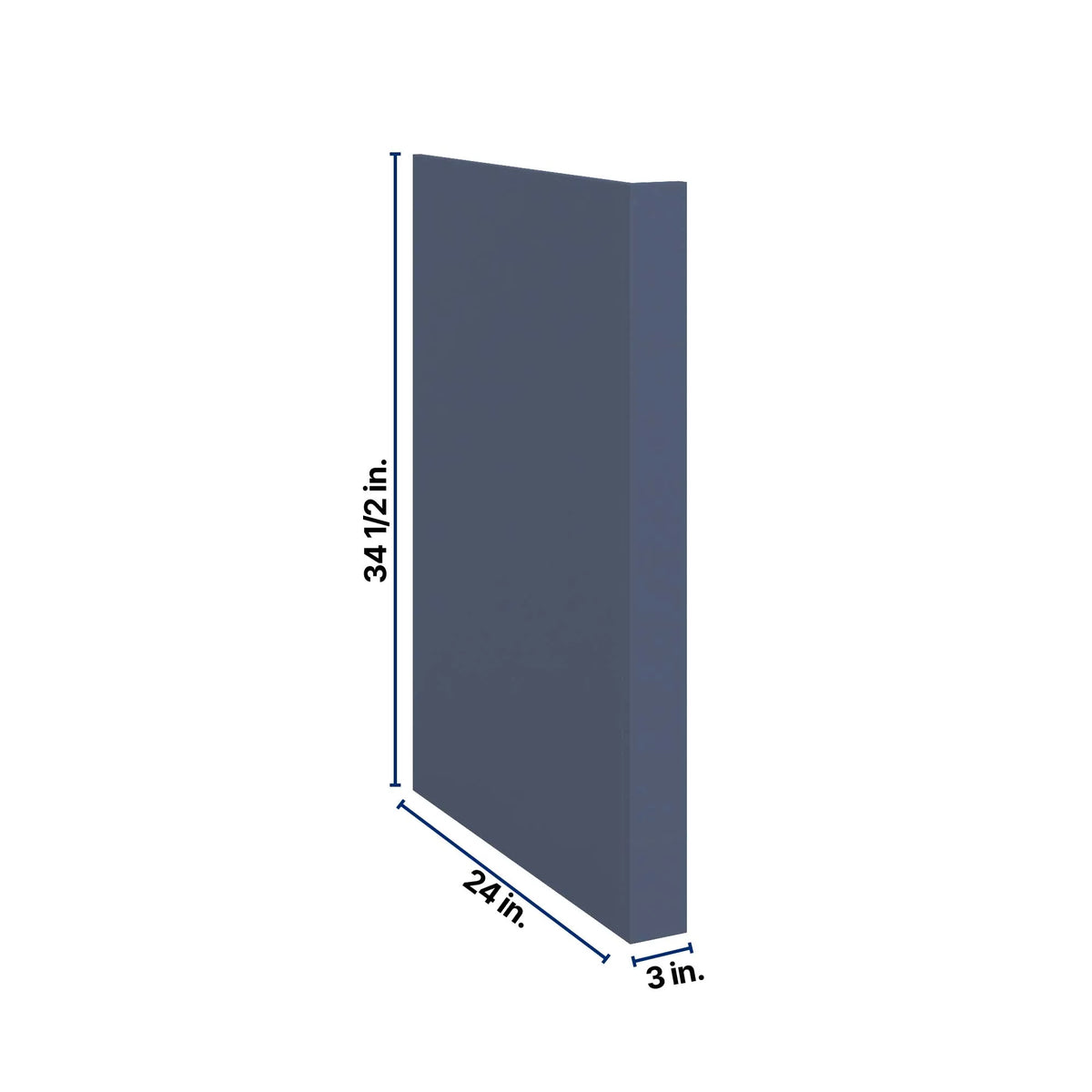 Modernform Cabinet Signature Blue 3" W X 34 1/2" H X 24" D Base Dishwasher End Panel