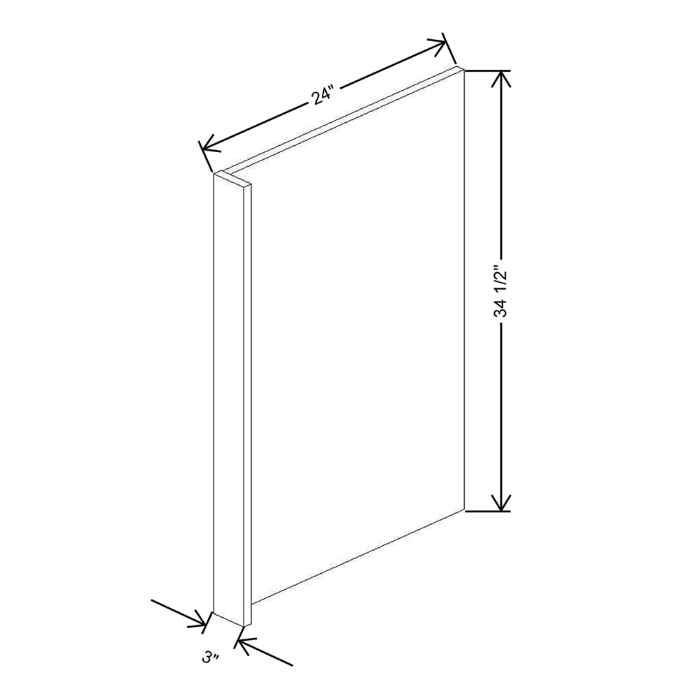 CNC Classic Milano Dune 3" W X 34 1/2" H Refrigerator & Dishwasher End Panel