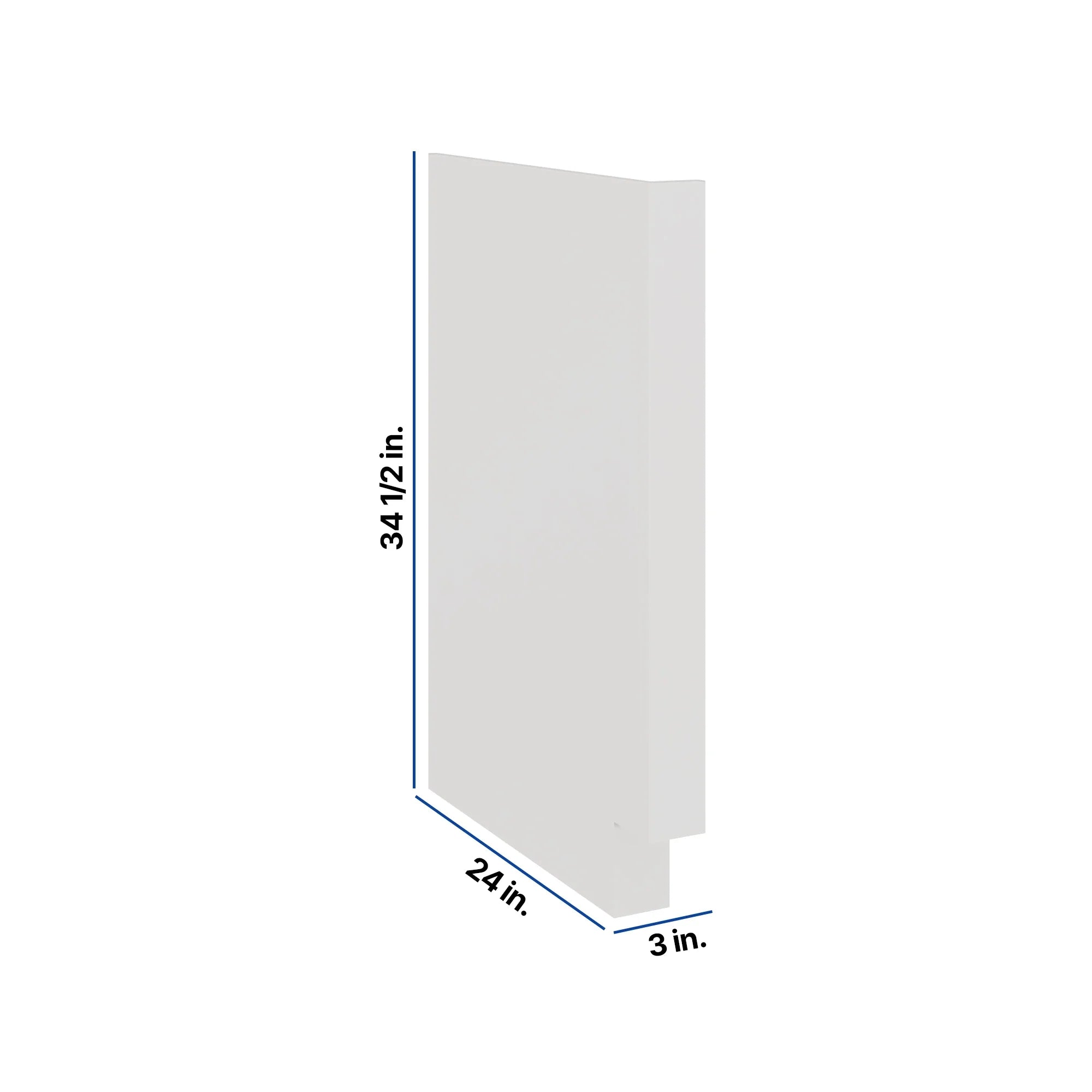 Modernform Cabinet White Shaker 3" W X 34 1/2" H X 24" D Base Dishwasher End Panel