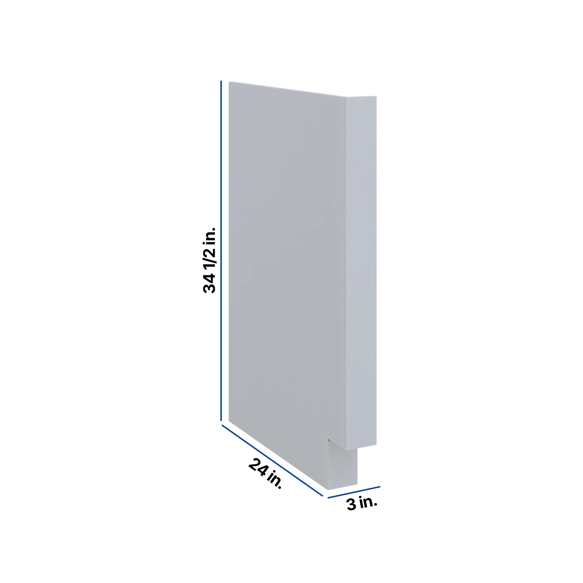 Modernform Cabinet Grey Shaker 3" W X 34 1/2" H X 24" D Base Dishwasher End Panel