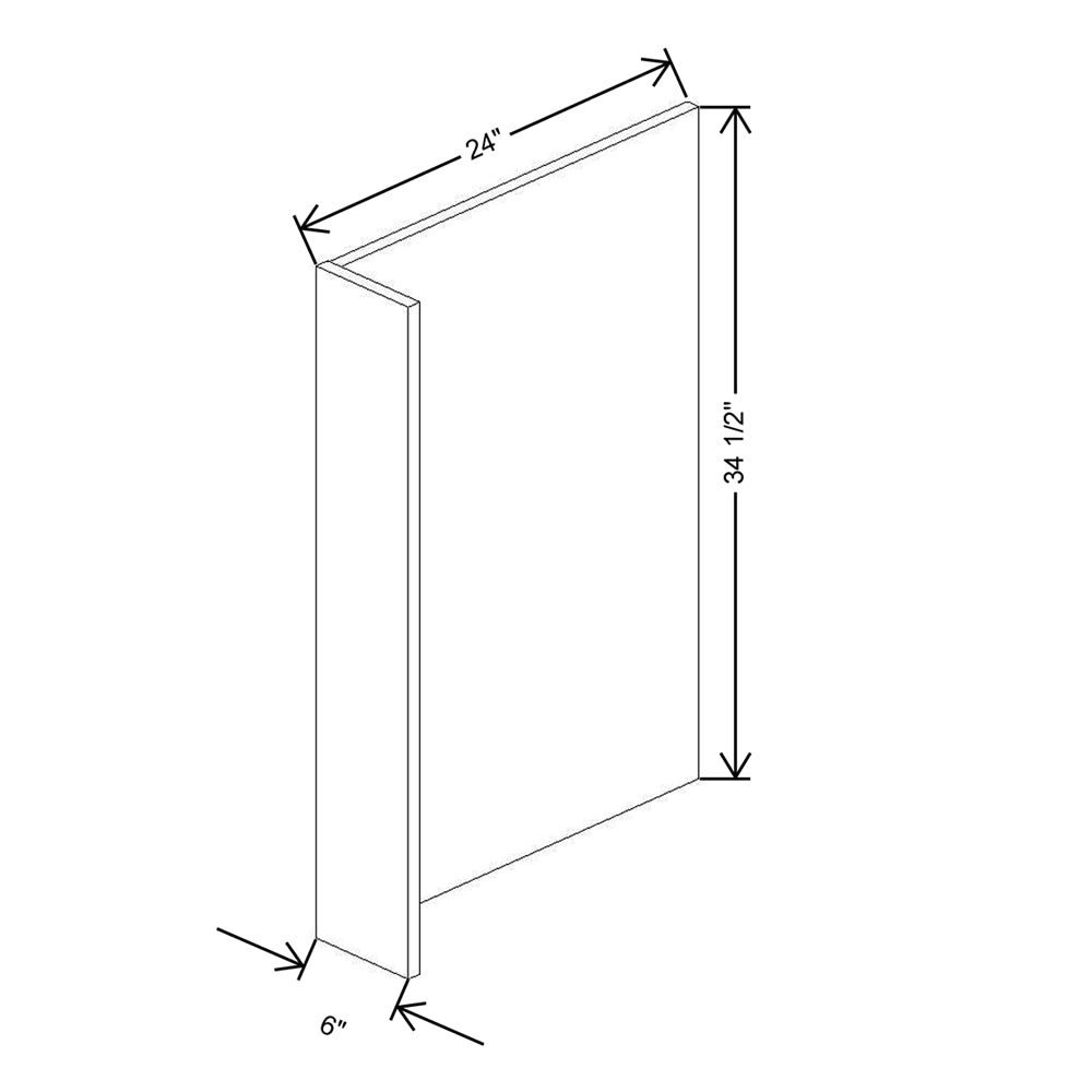 CNC Concord Elegant Smoky Grey 6" W X 34 1/2" H X 24" D Base End Panel