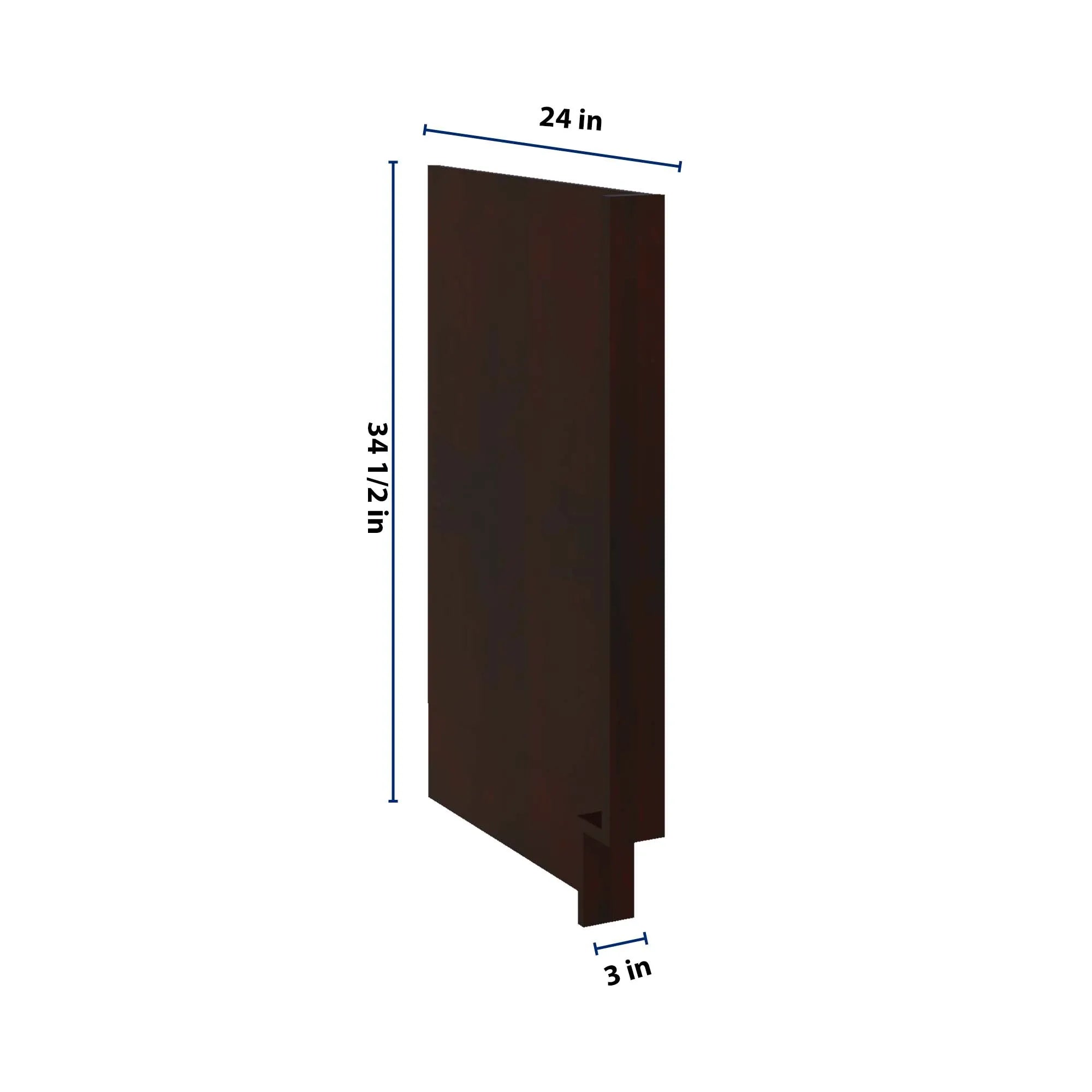 J&K Java Coffee S1 Dishwasher Panel w/Return Filler 3" W x 34 1/2" H x 24" D