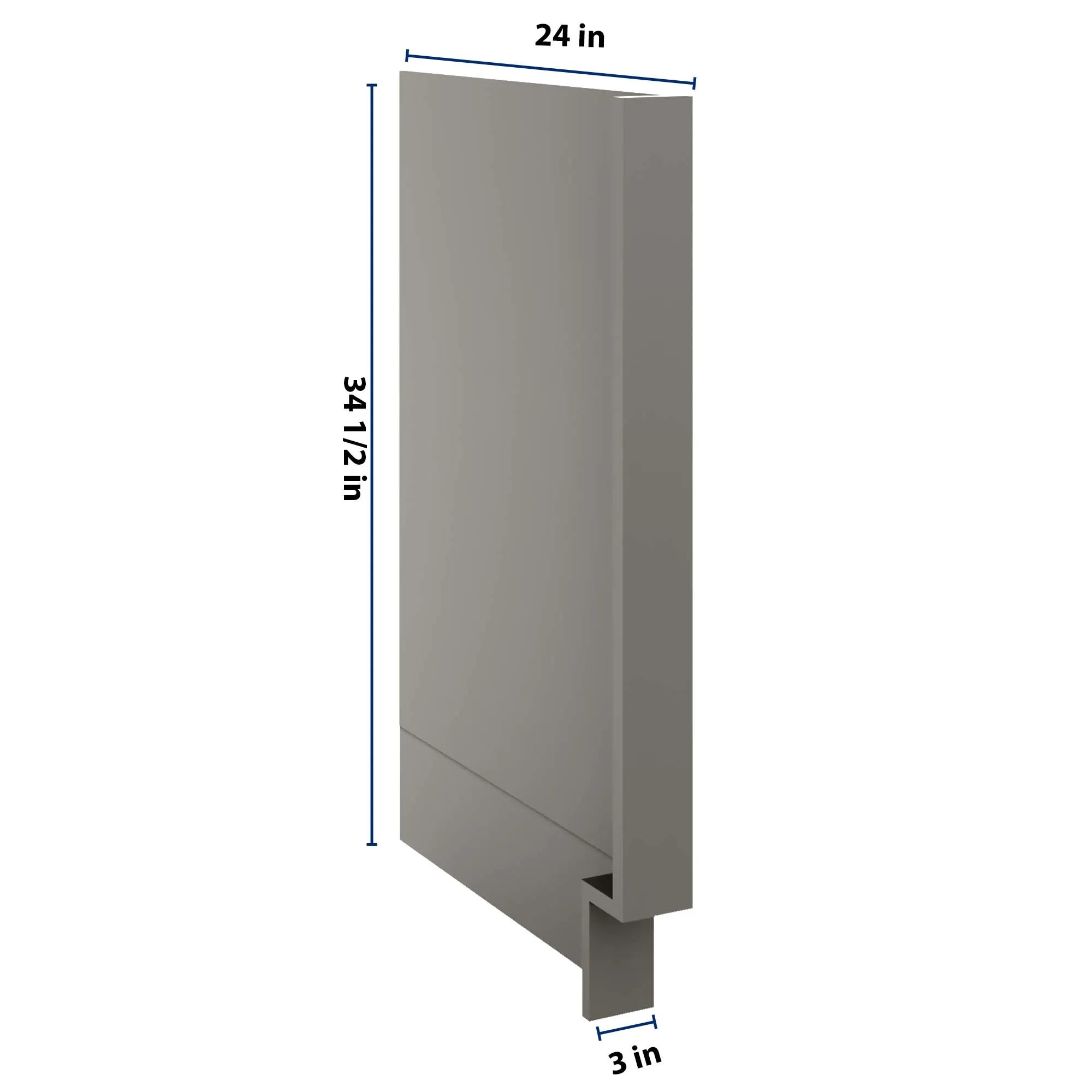 J&K Greige K3 Dishwasher Panel w/Return Filler 3" W x 34 1/2" H x 24" D
