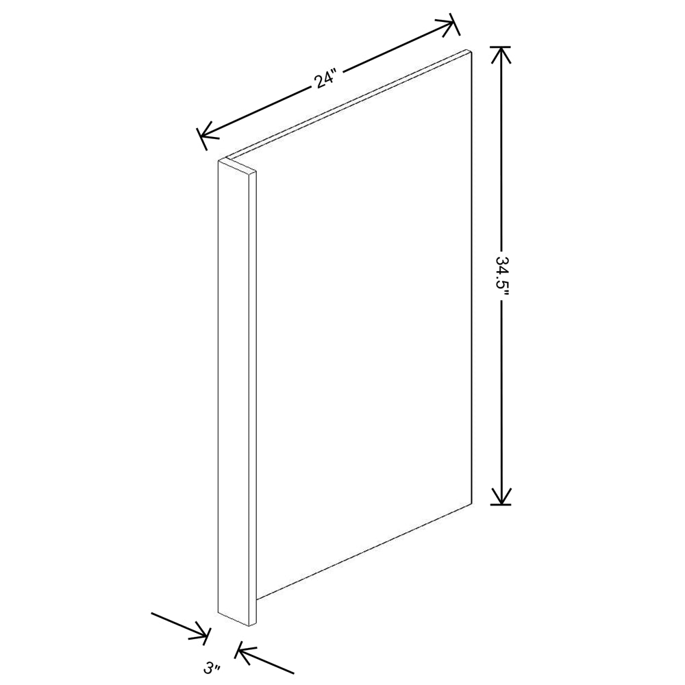 Fabuwood Quest Discovery Frost 3" W X 34 1/2" H X 24" D Dishwasher End Panel