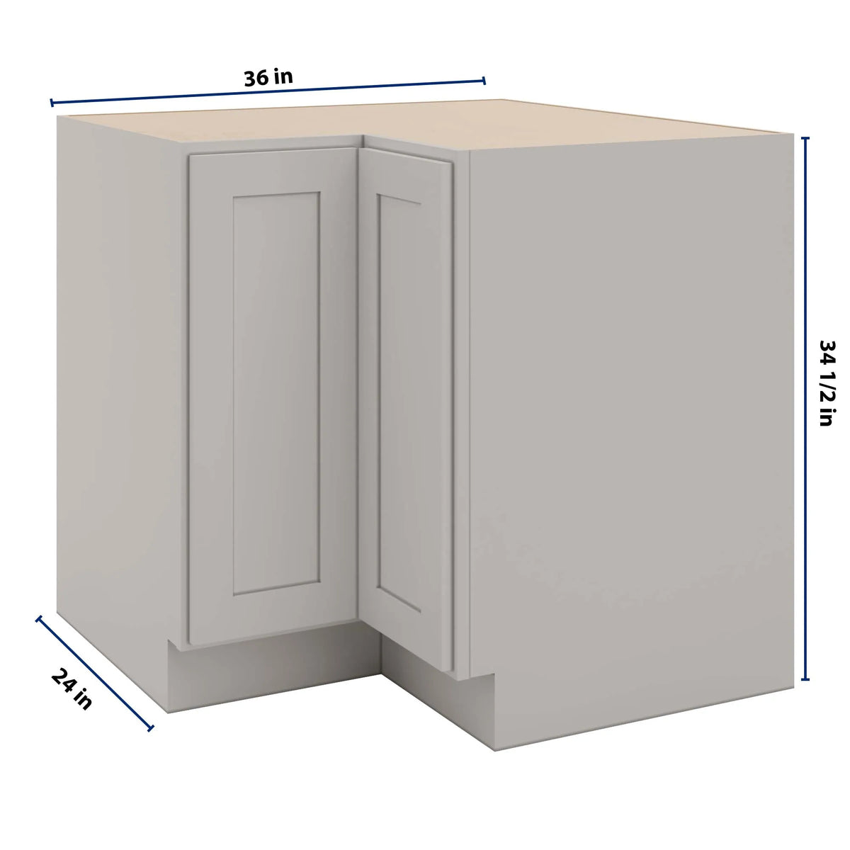 CNC Luxor 5-Piece Misty Grey 36" W Easy Reach Corner Base Cabinet
