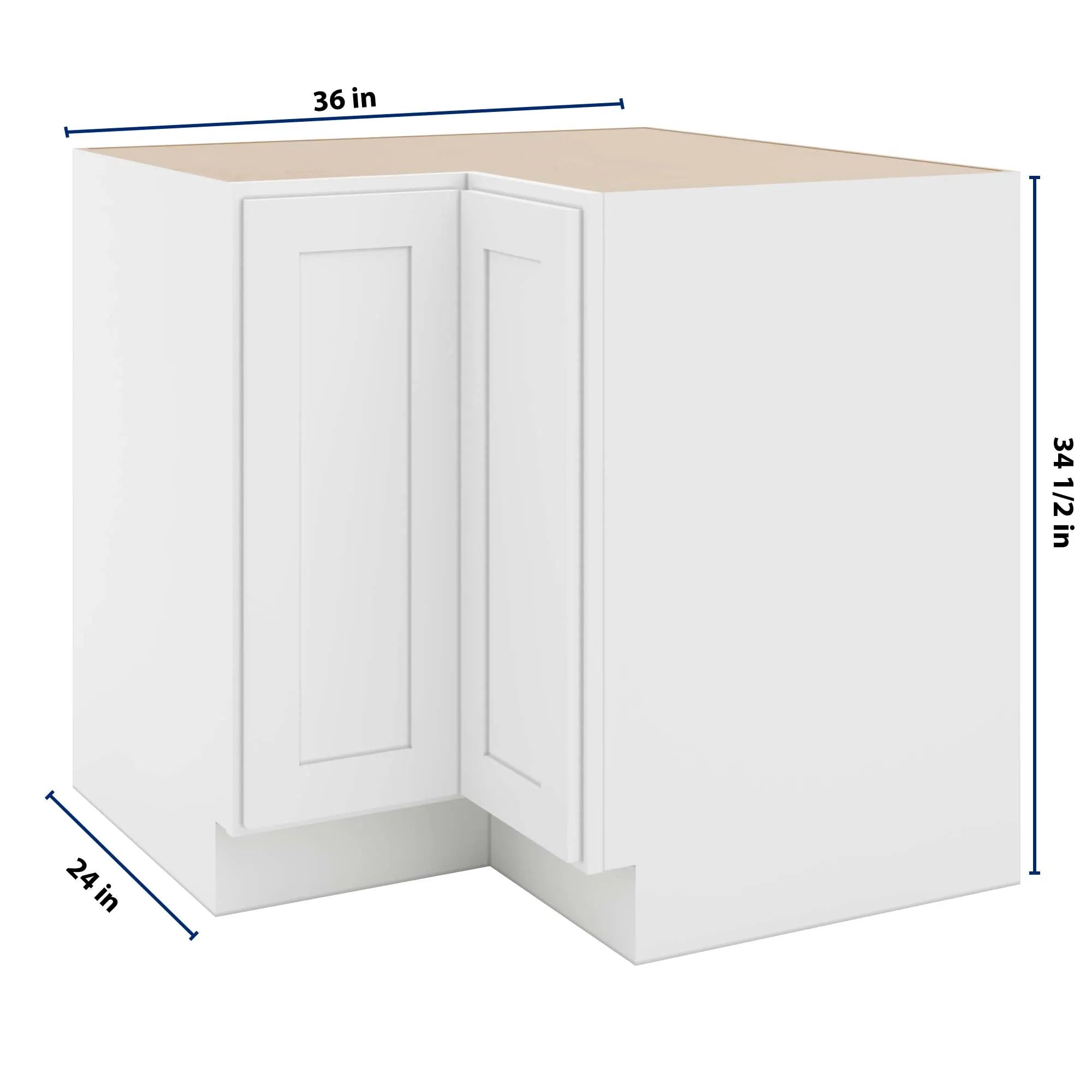 cnc luxor 5 piece white 36 w easy reach corner base cabinet