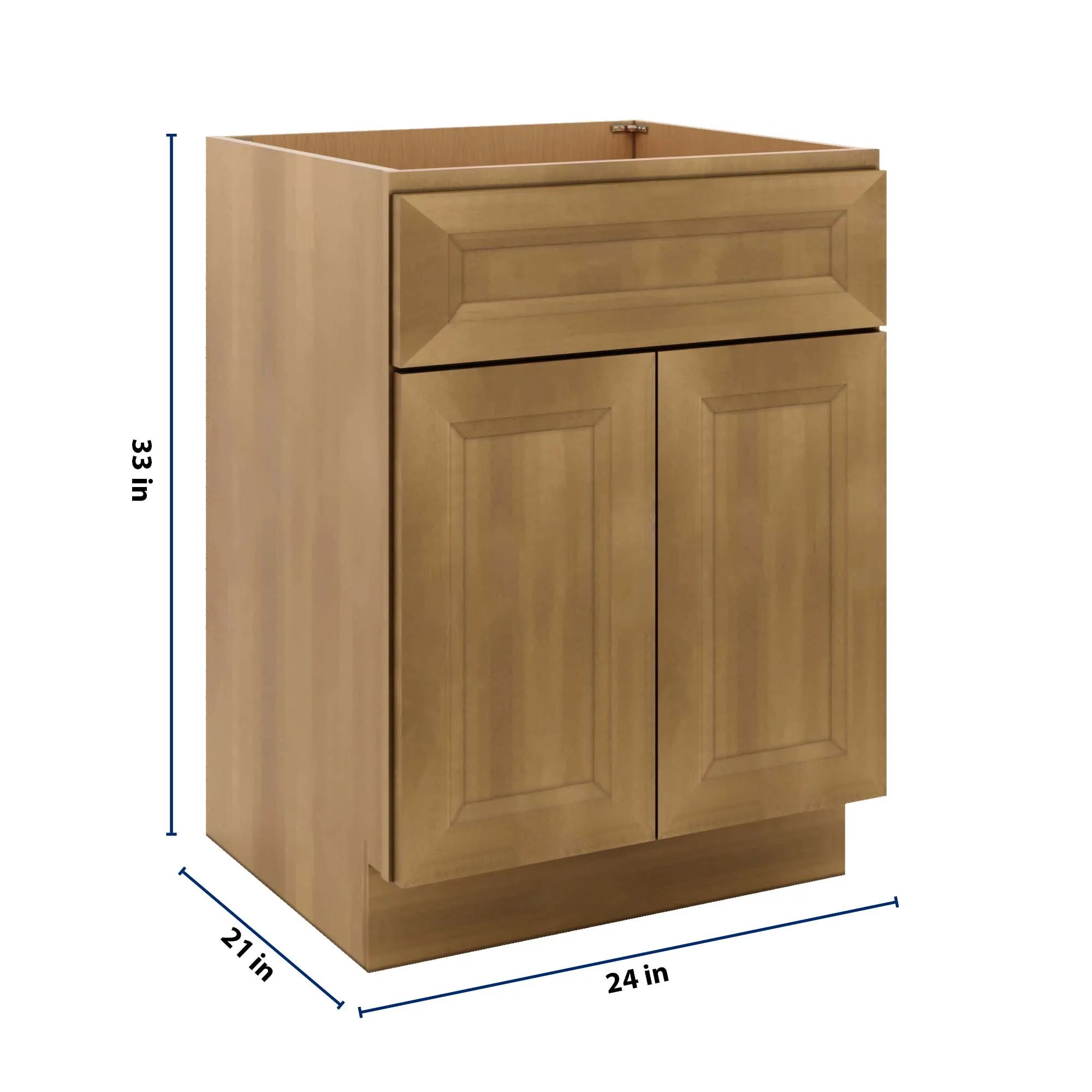 J&K Butterscotch B8 Vanity Base Sink Door/False Drawer 24" W x 33" H x 21" D