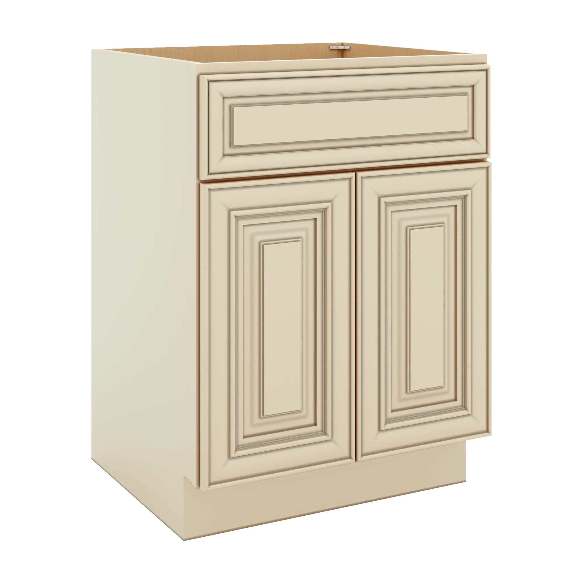 J&K Creme Glazed A7 Vanity Base Sink Door/False Drawer 24" W x 33" H x 21" D