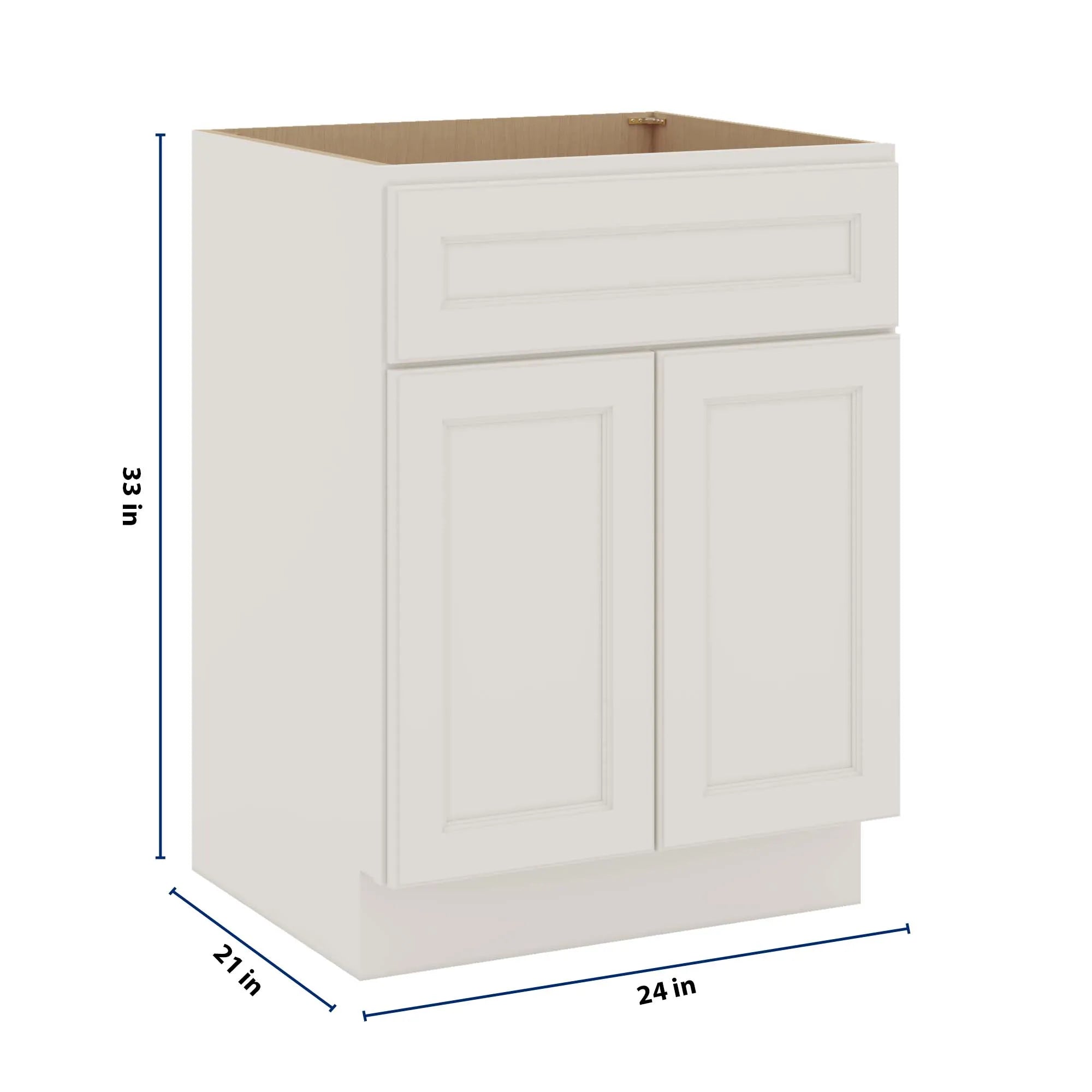 J&K Dove E1 Vanity Base Sink Door/False Drawer 24" W x 33" H x 21" D