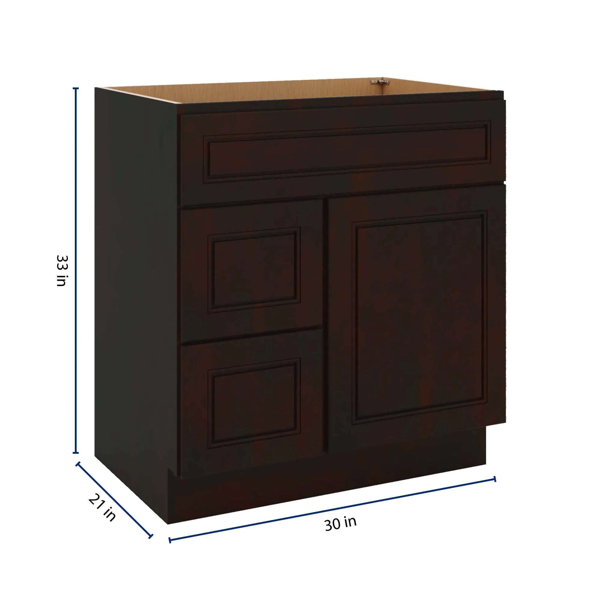 J&K Espresso K8 Vanity Sink Combo 30" W x 33" H x 21" D