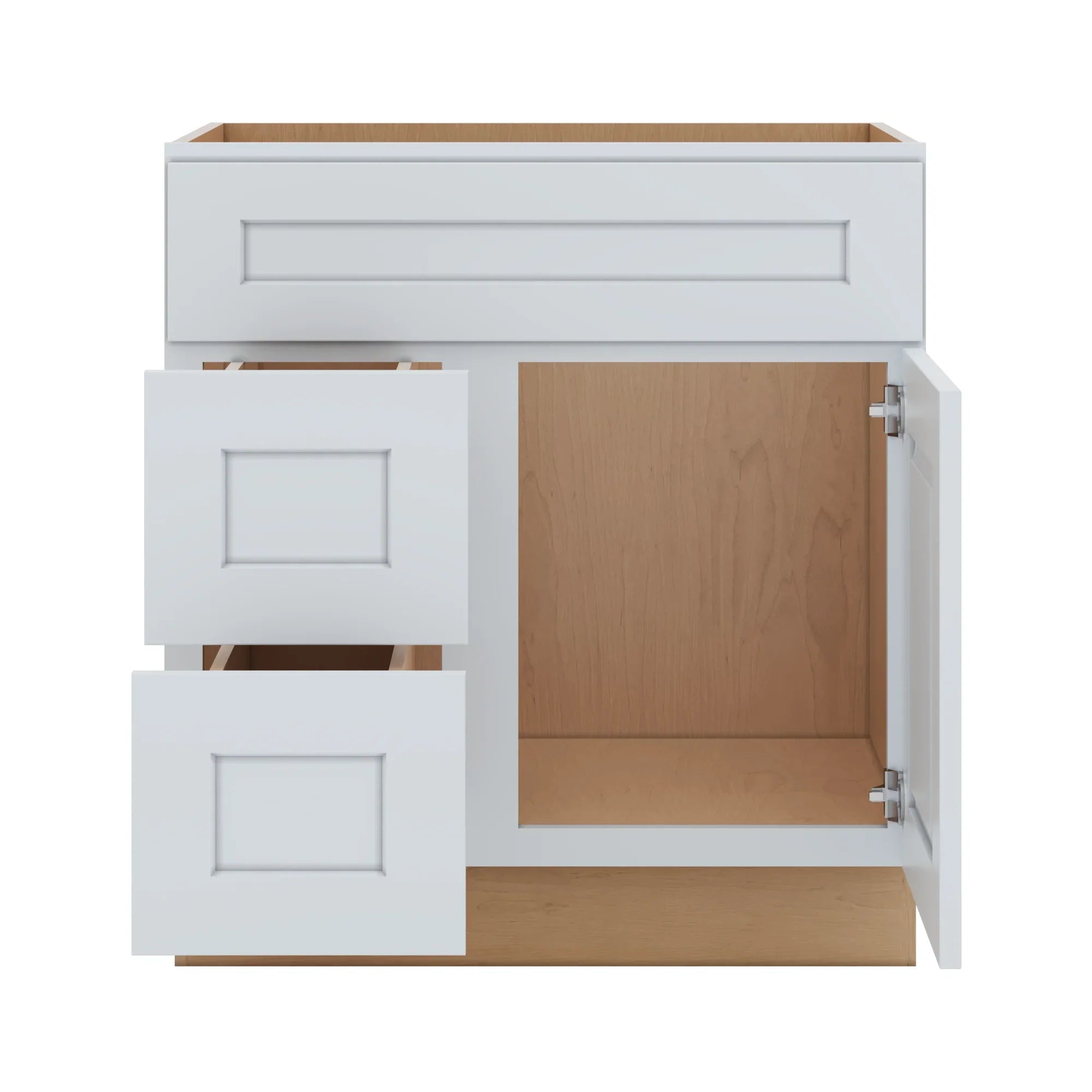 J&K White Shaker S8 Vanity Sink Combo 30" W x 33" H x 21" D