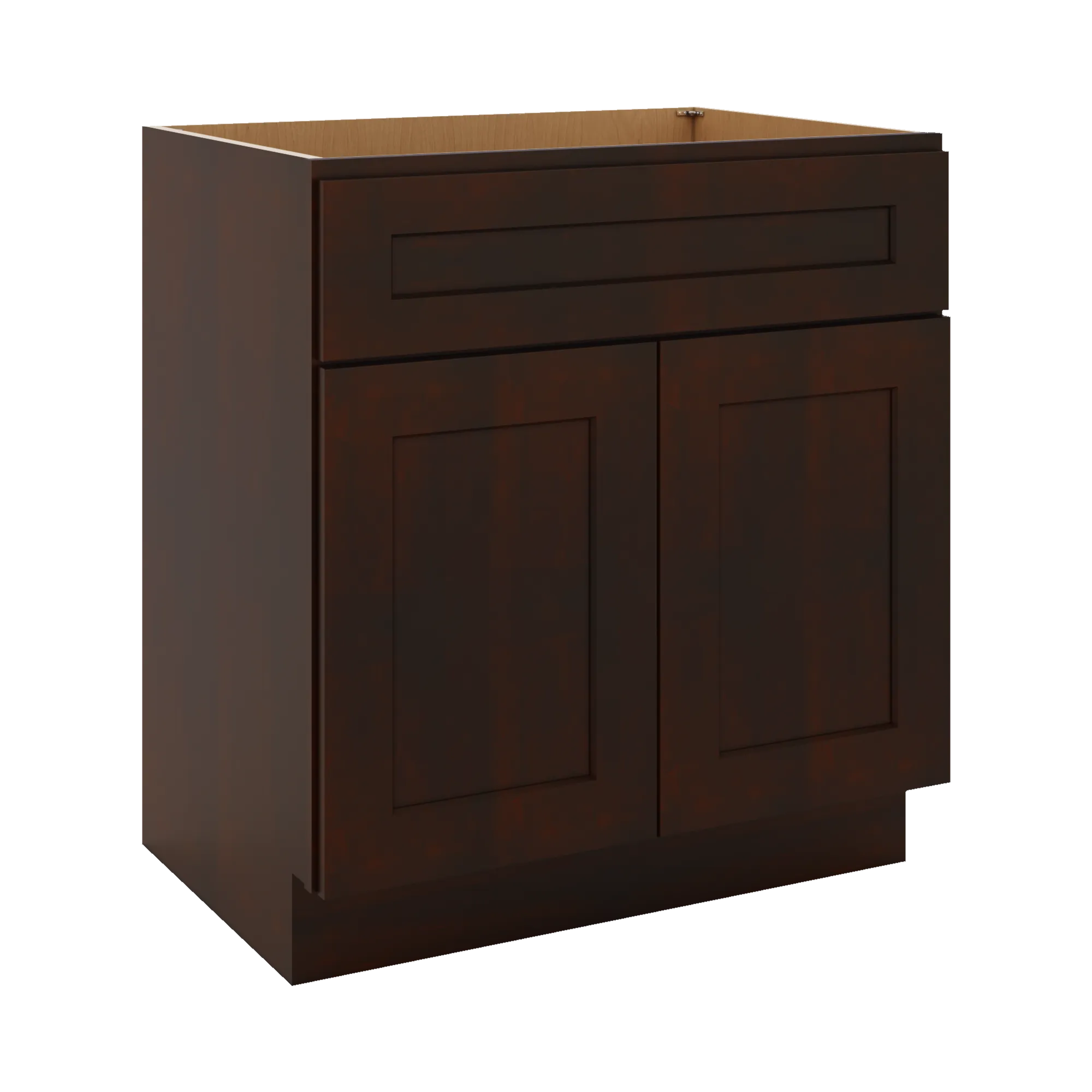 J&K Java Coffee S1 Vanity Base Sink Door/False Drawer 30" W x 33" H x 21" D