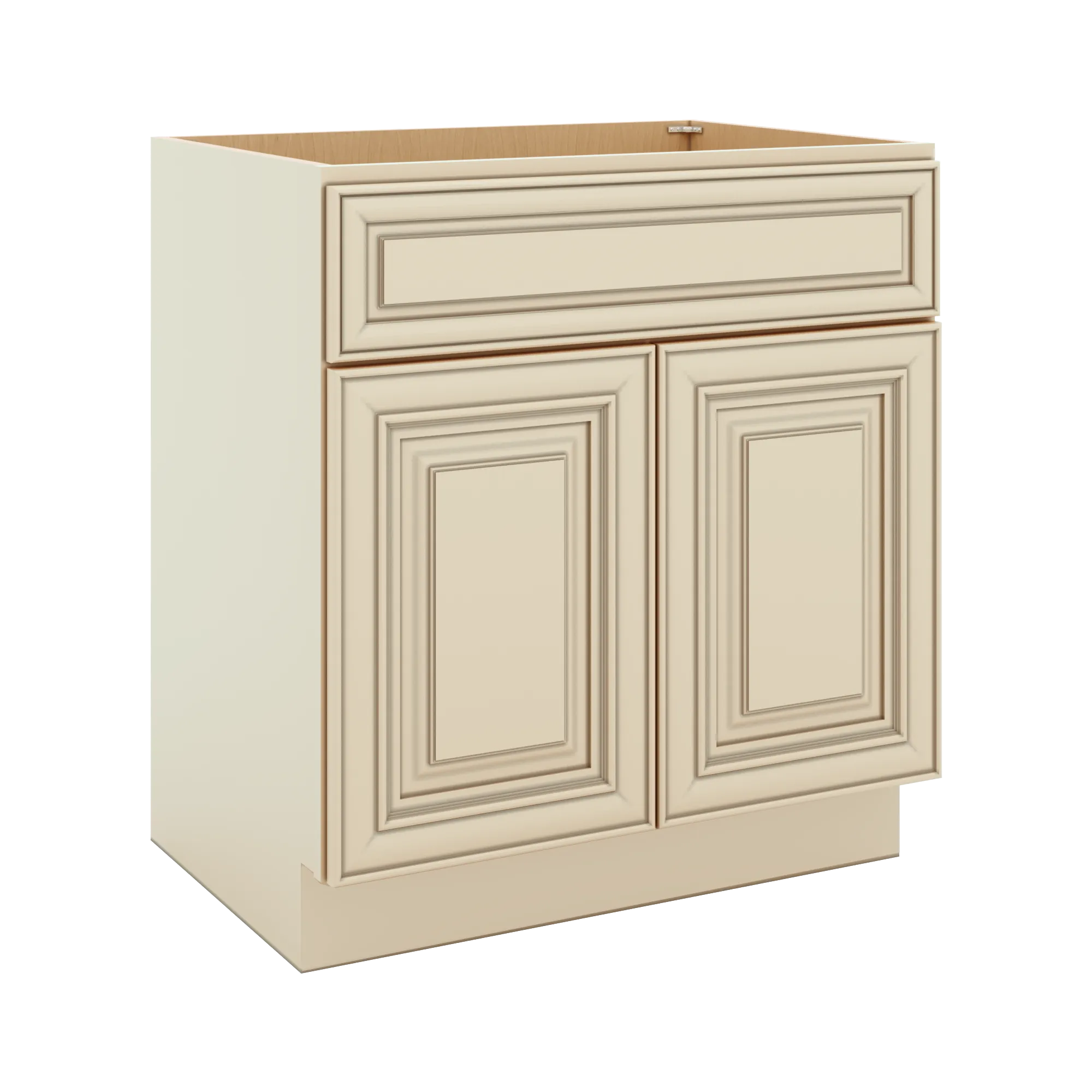 J&K Creme Glazed A7 Vanity Base Sink Door/False Drawer 30" W x 33" H x 21" D