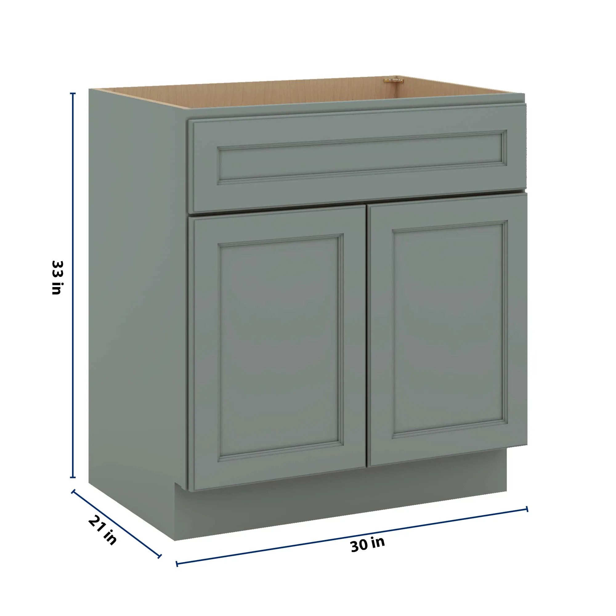 J&K Sage E3 Vanity Base Sink Door/False Drawer 30" W x 33" H x 21" D
