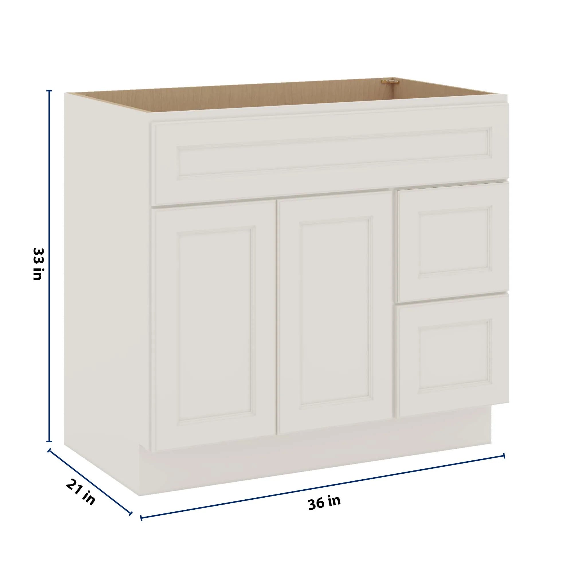 J&K Dove E1 Vanity Sink Combo 36" W x 33" H x 21" D
