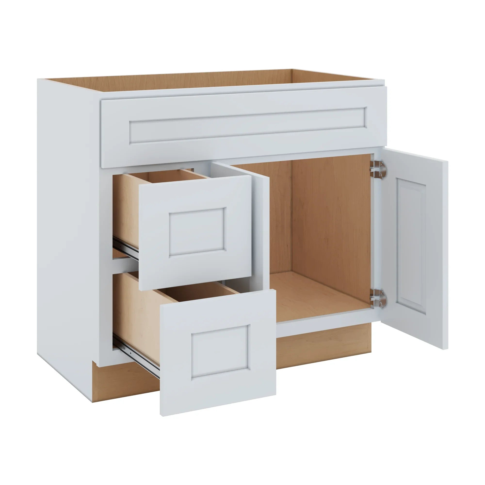 J&K White Shaker S8 Vanity Sink Combo 36" W x 33" H x 21" D