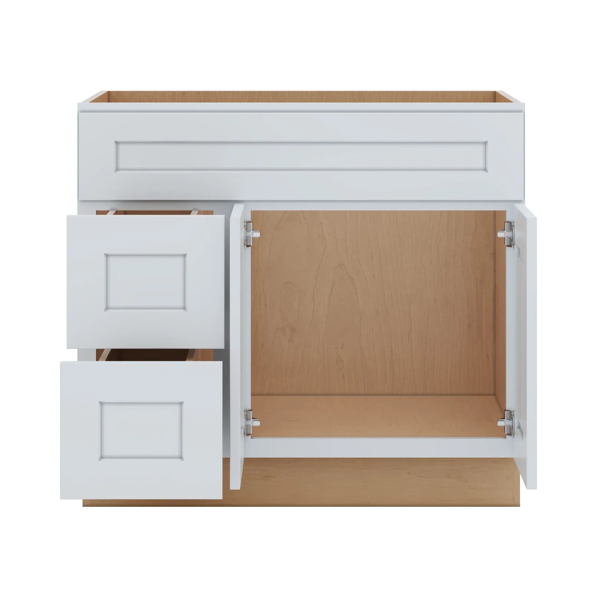 J&K White Shaker S8 Vanity Sink Combo 36" W x 33" H x 21" D