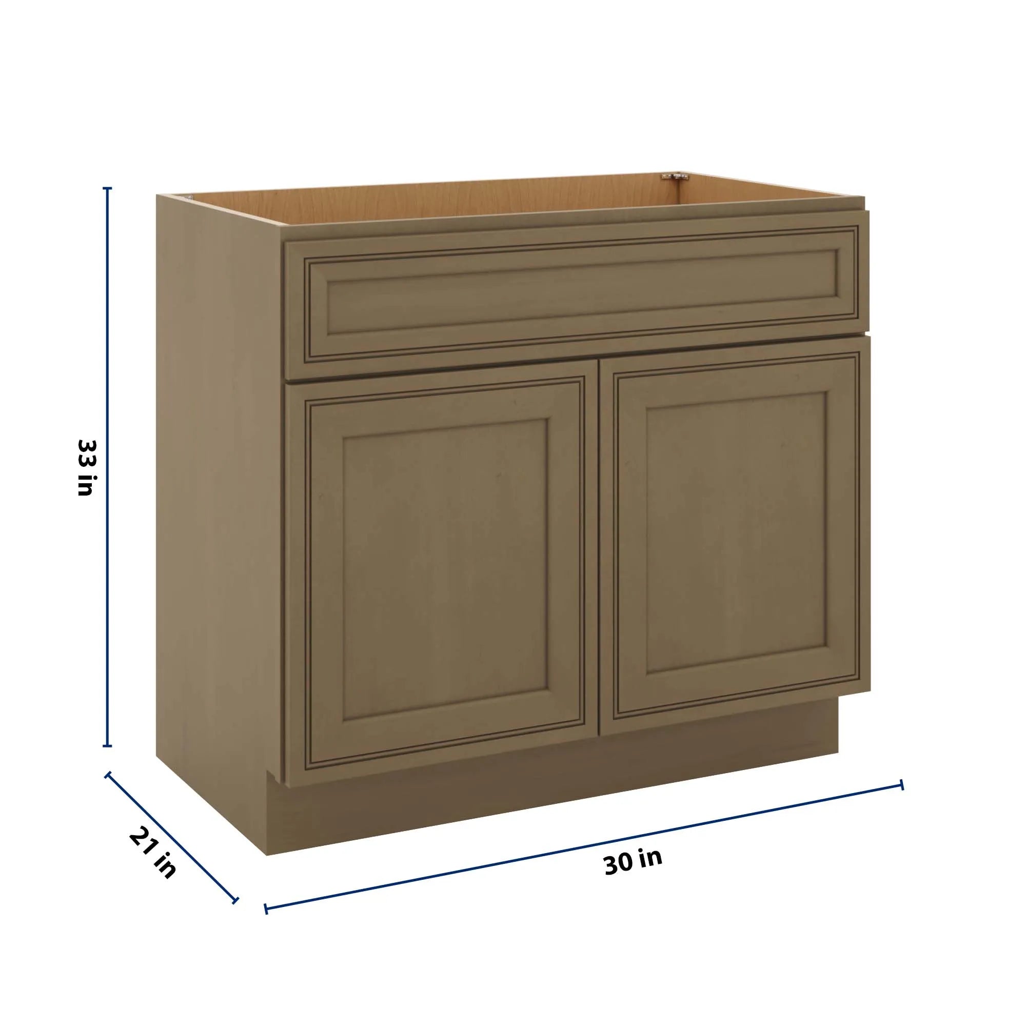 J&K Hazel H8 Vanity Base Sink Door/False Drawer 36" W x 33" H x 21" D