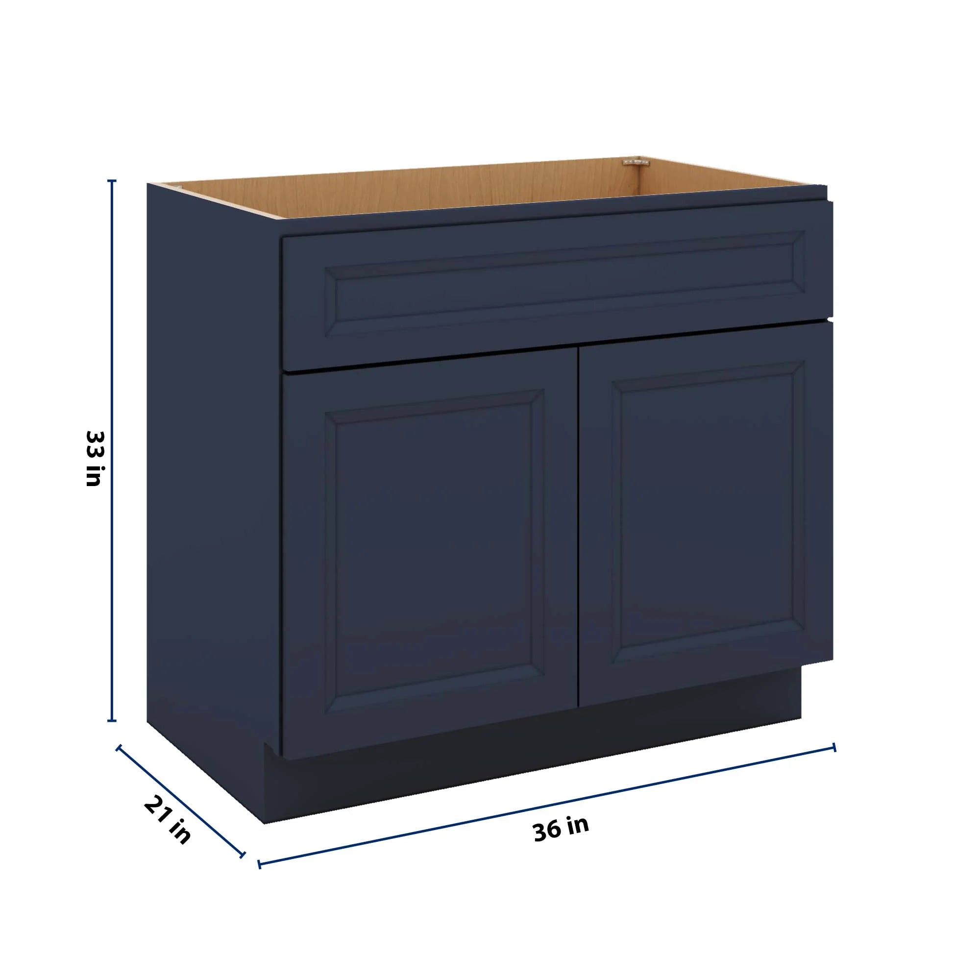 J&K Naval B7 Vanity Base Sink Door/False Drawer 36" W x 33" H x 21" D