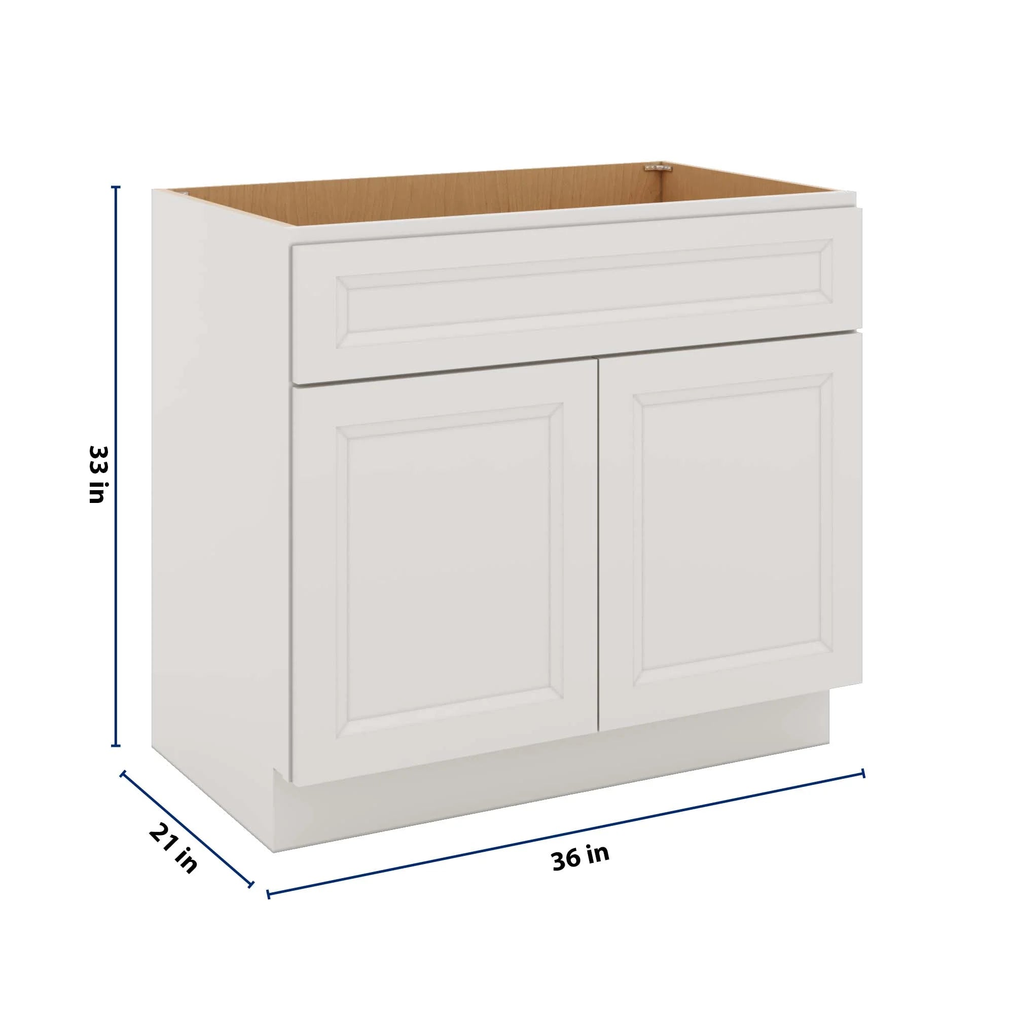 J&K Pure B5 Vanity Base Sink Door/False Drawer 36" W x 33" H x 21" D