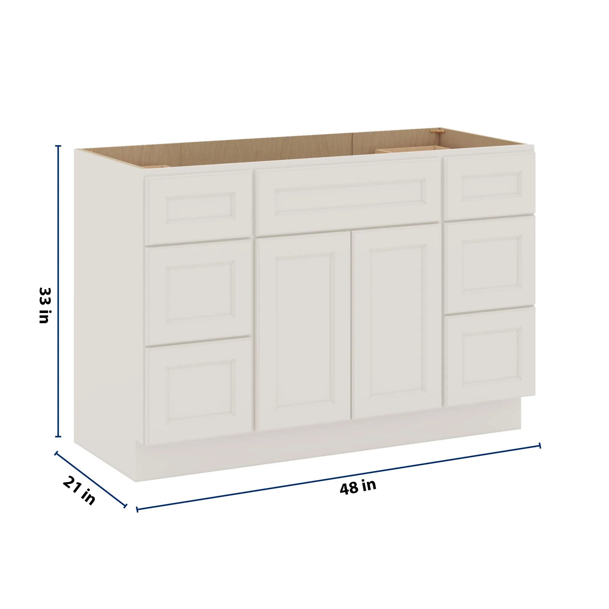 J&K Dove E1 Vanity Sink Combo 48" W x 33" H x 21" D