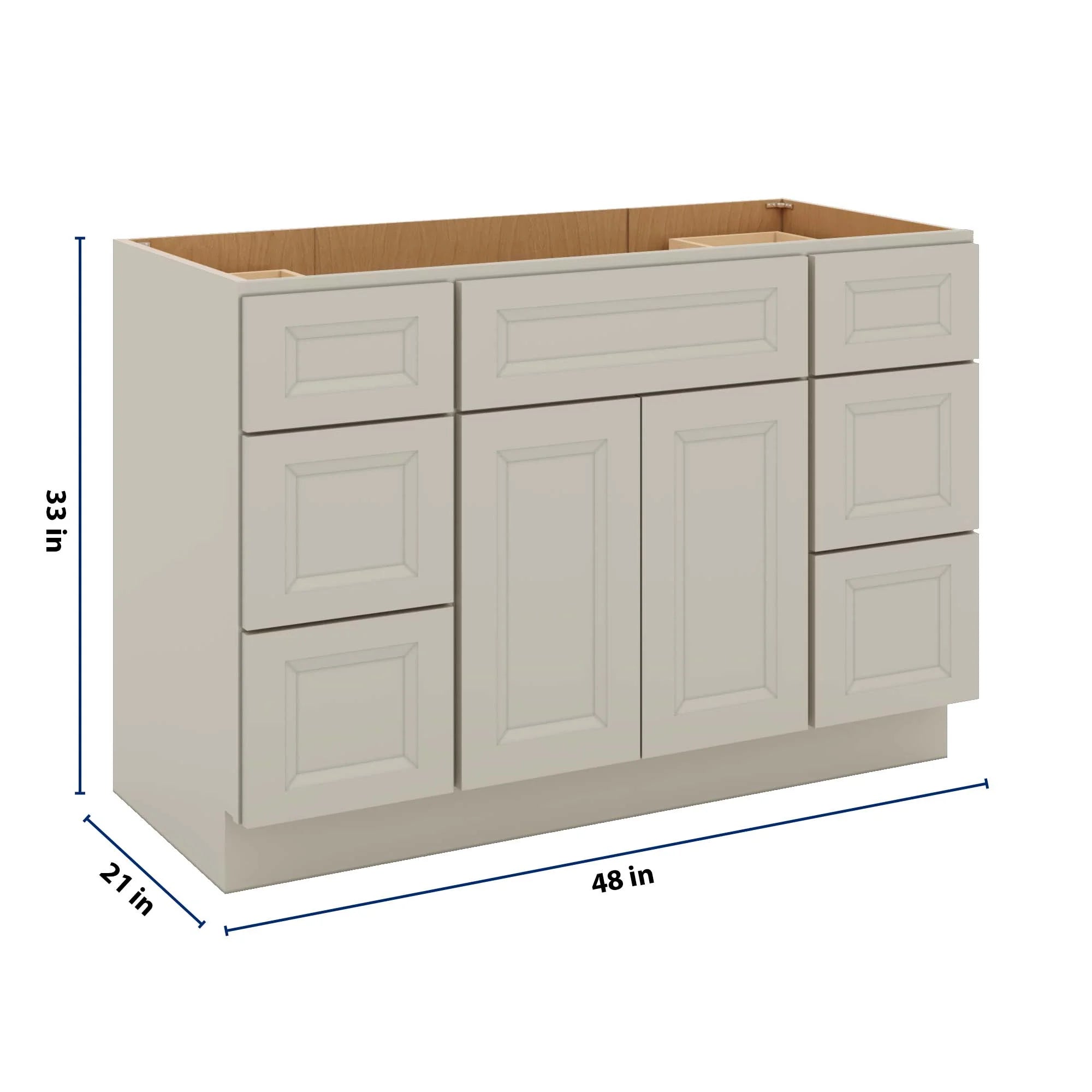 J&K Pebble B6 Vanity Sink Combo 48" W x 33" H x 21" D