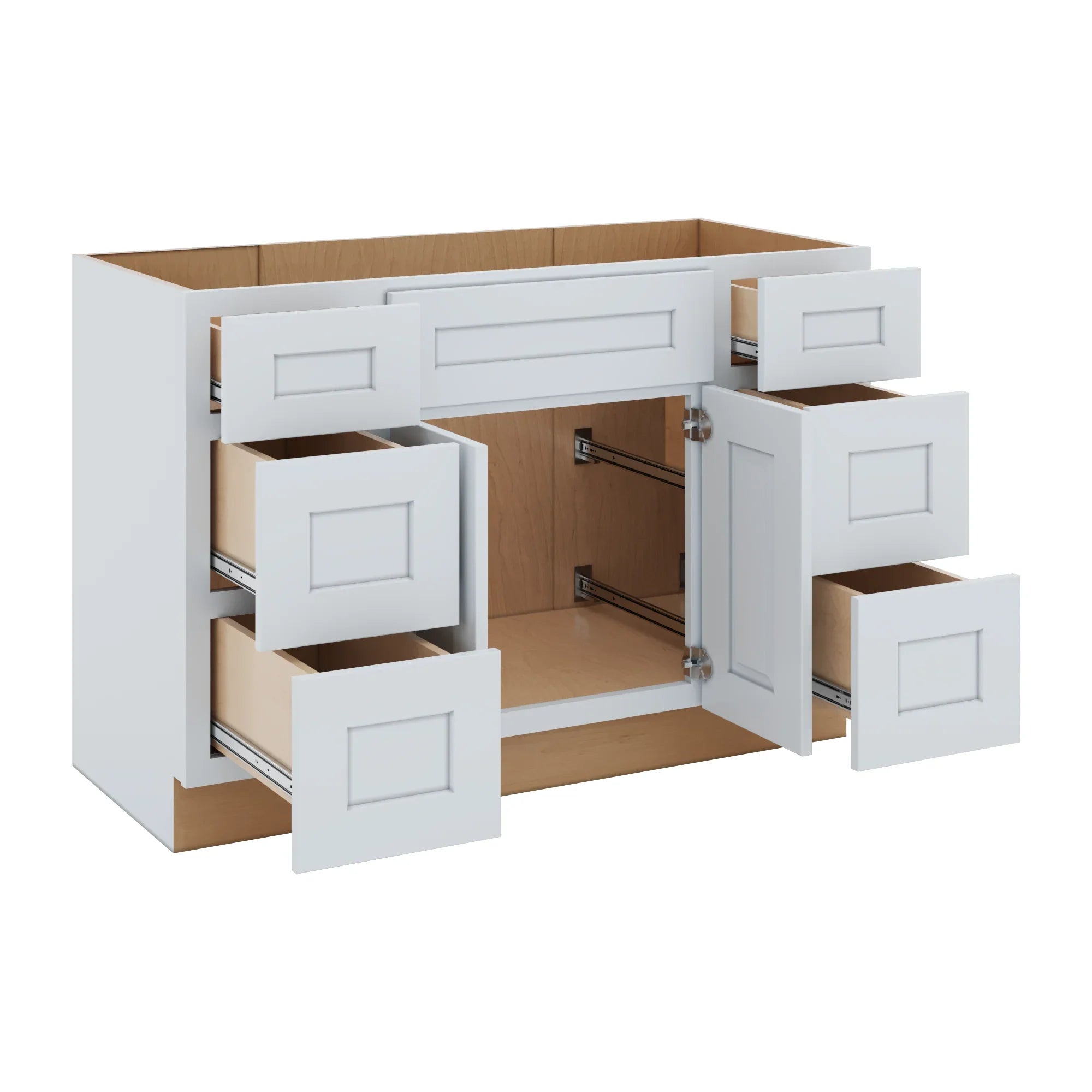 J&K White Shaker S8 Vanity Sink Combo 48" W x 33" H x 21" D