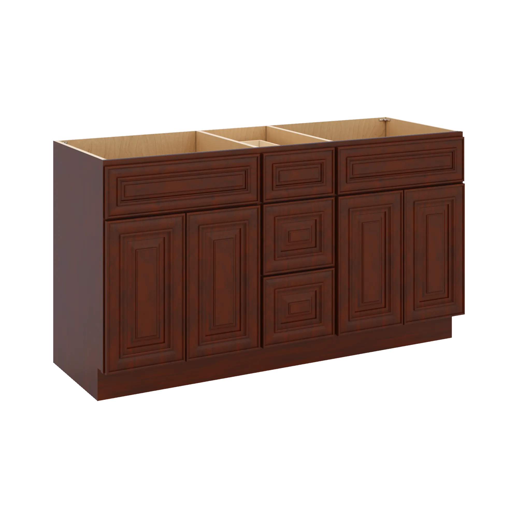 J&K Mahogany J5 Vanity Sink Combo 60" W x 33" H x 21" D