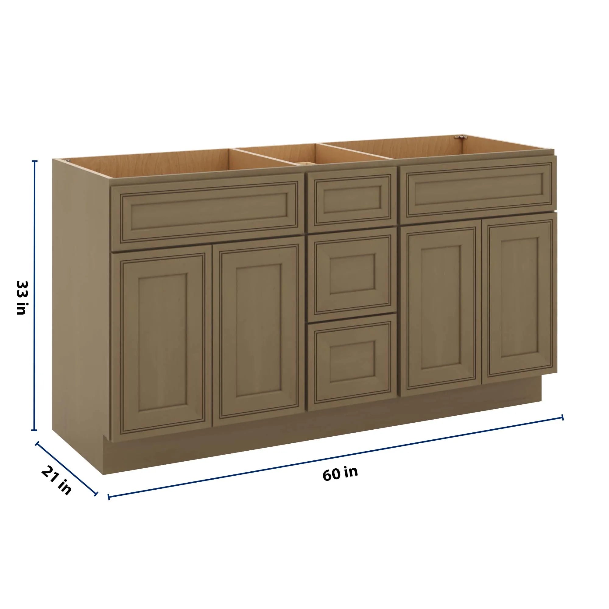 J&K Hazel H8 Vanity Sink Combo 60" W x 33" H x 21" D