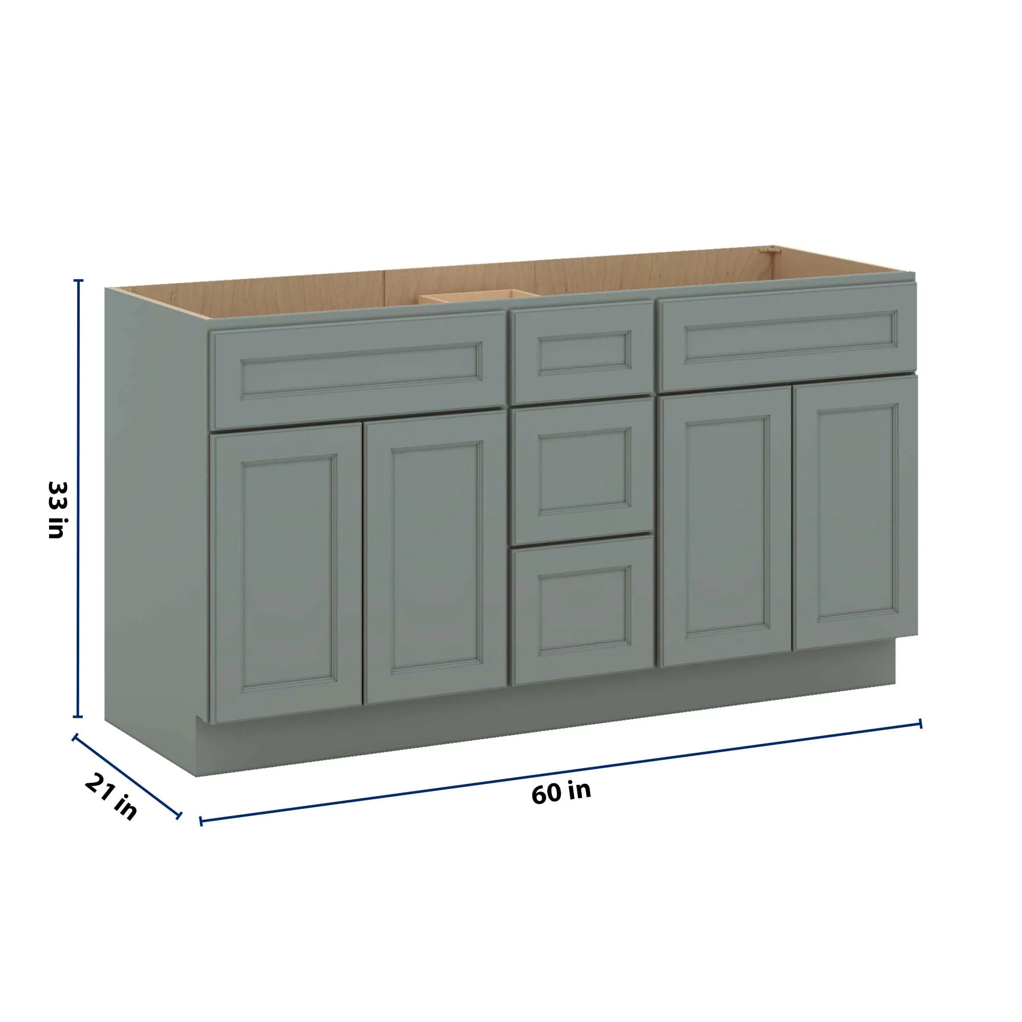 J&K Sage E3 Vanity Sink Combo 60" W x 33" H x 21" D