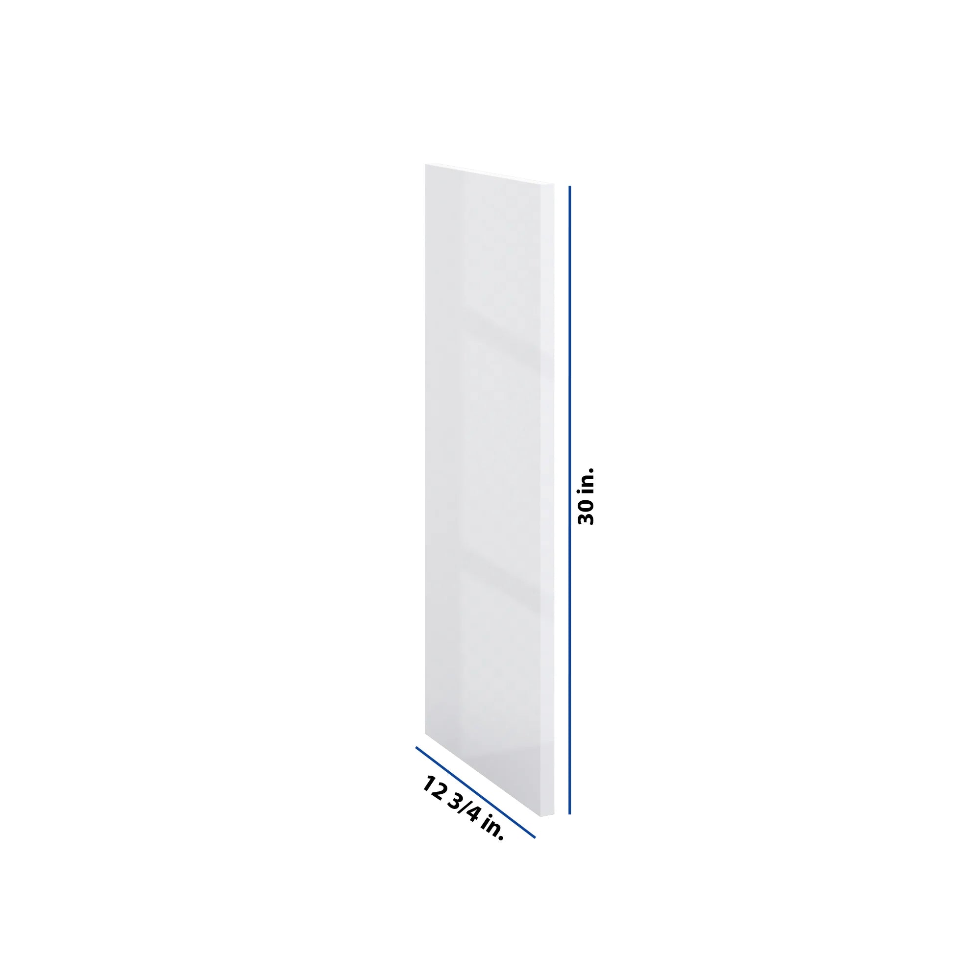 Modernform Cabinet Gloss White 3/4" W X 30" H X 12 3/4" D Wall End Panel