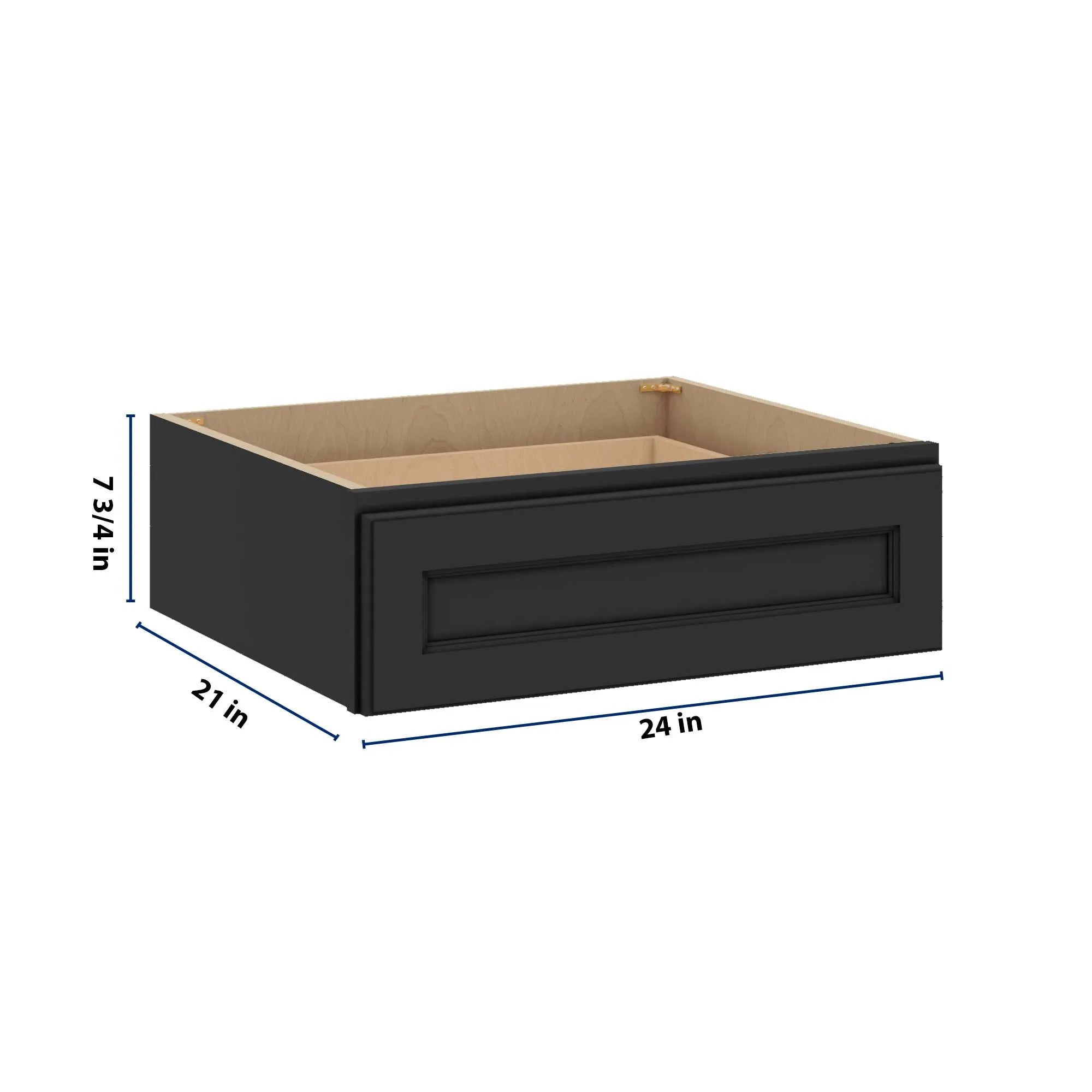 J&K Charcoal E2 24" W x 7-1/2" H or 8-1/2" H Knee Drawer