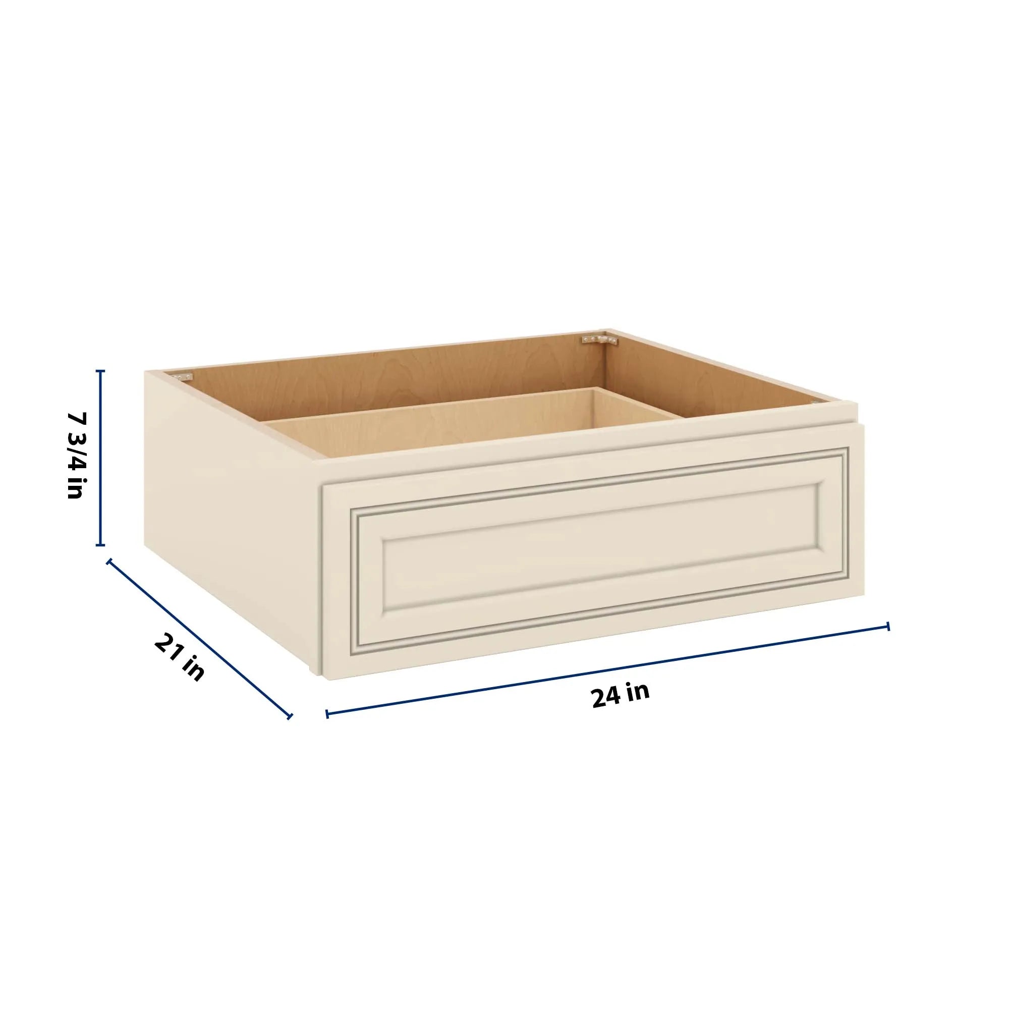 J&K Pearl Glazed H9 24" W x 7-1/2" H or 8-1/2" H Knee Drawer